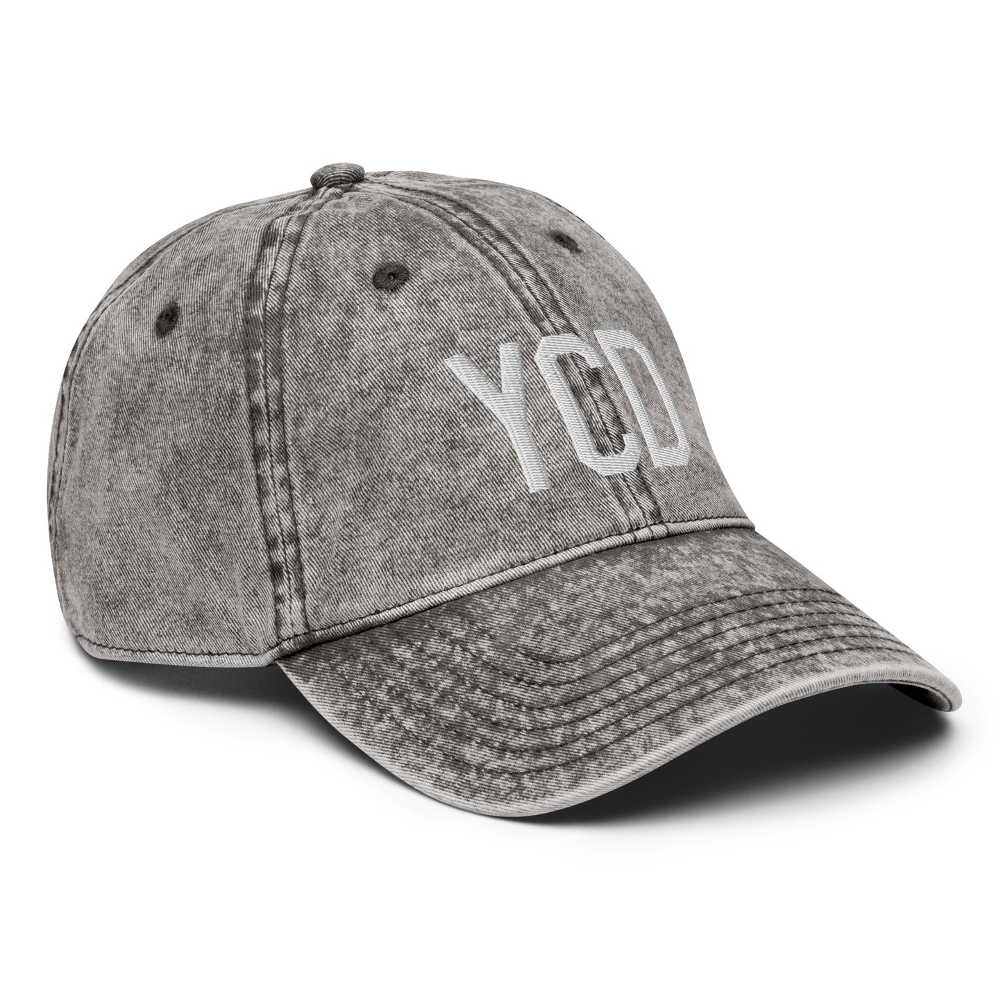 Airport Code Twill Cap - White • YCD Nanaimo • YHM Designs - Image 30
