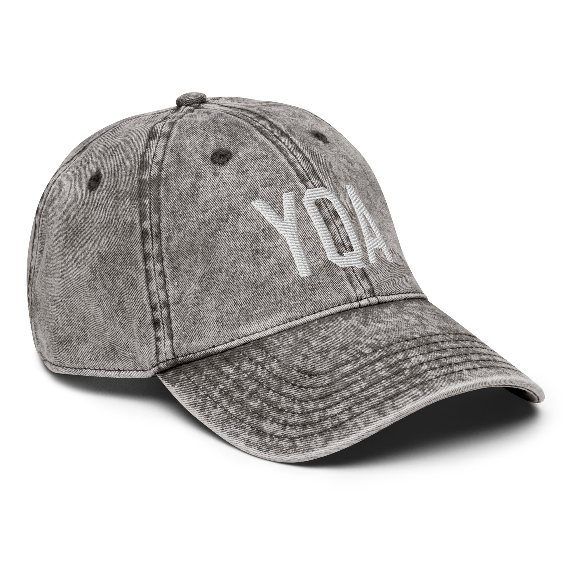 Airport Code Twill Cap - White • YQA Muskoka • YHM Designs - Image 30