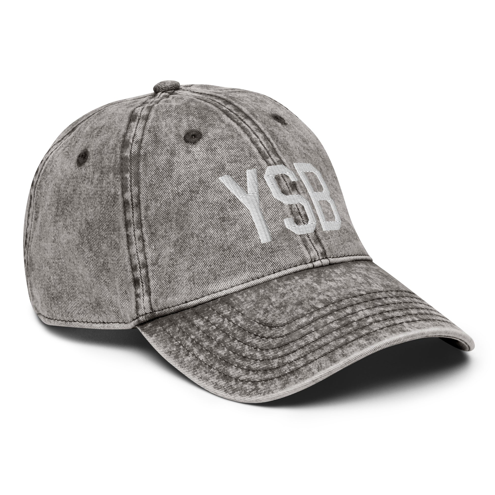 Airport Code Twill Cap - White • YSB Sudbury • YHM Designs - Image 30