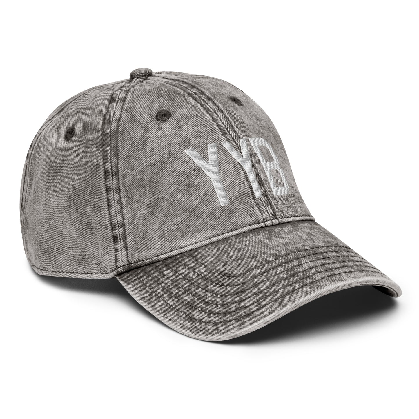 Airport Code Twill Cap - White • YYB North Bay • YHM Designs - Image 30