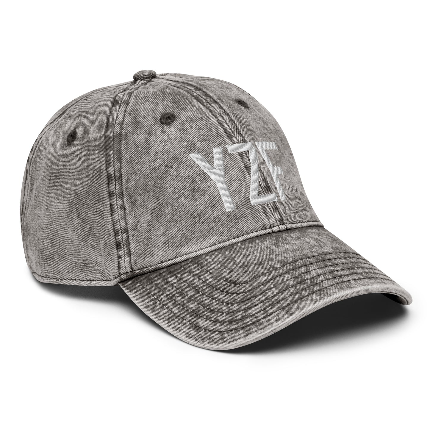 Airport Code Twill Cap - White • YZF Yellowknife • YHM Designs - Image 30