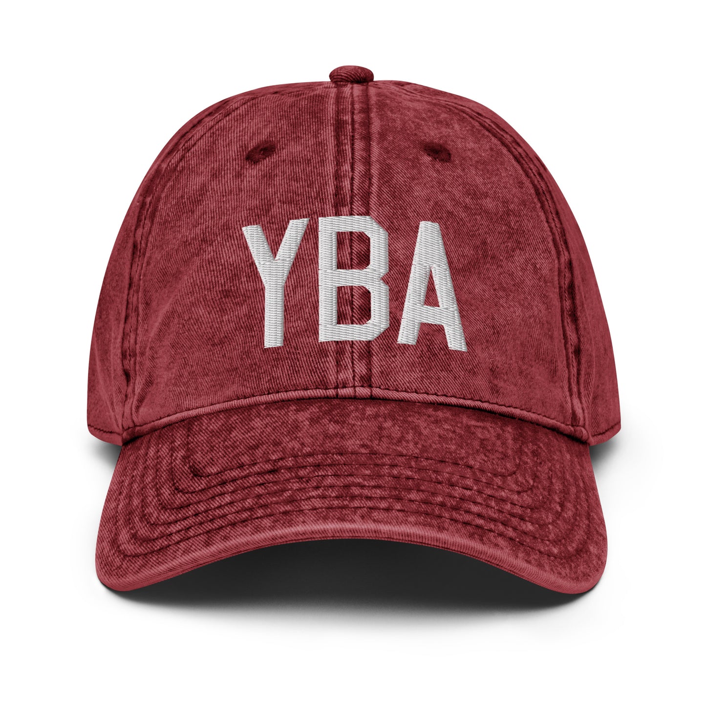 Airport Code Twill Cap - White • YBA Banff • YHM Designs - Image 19