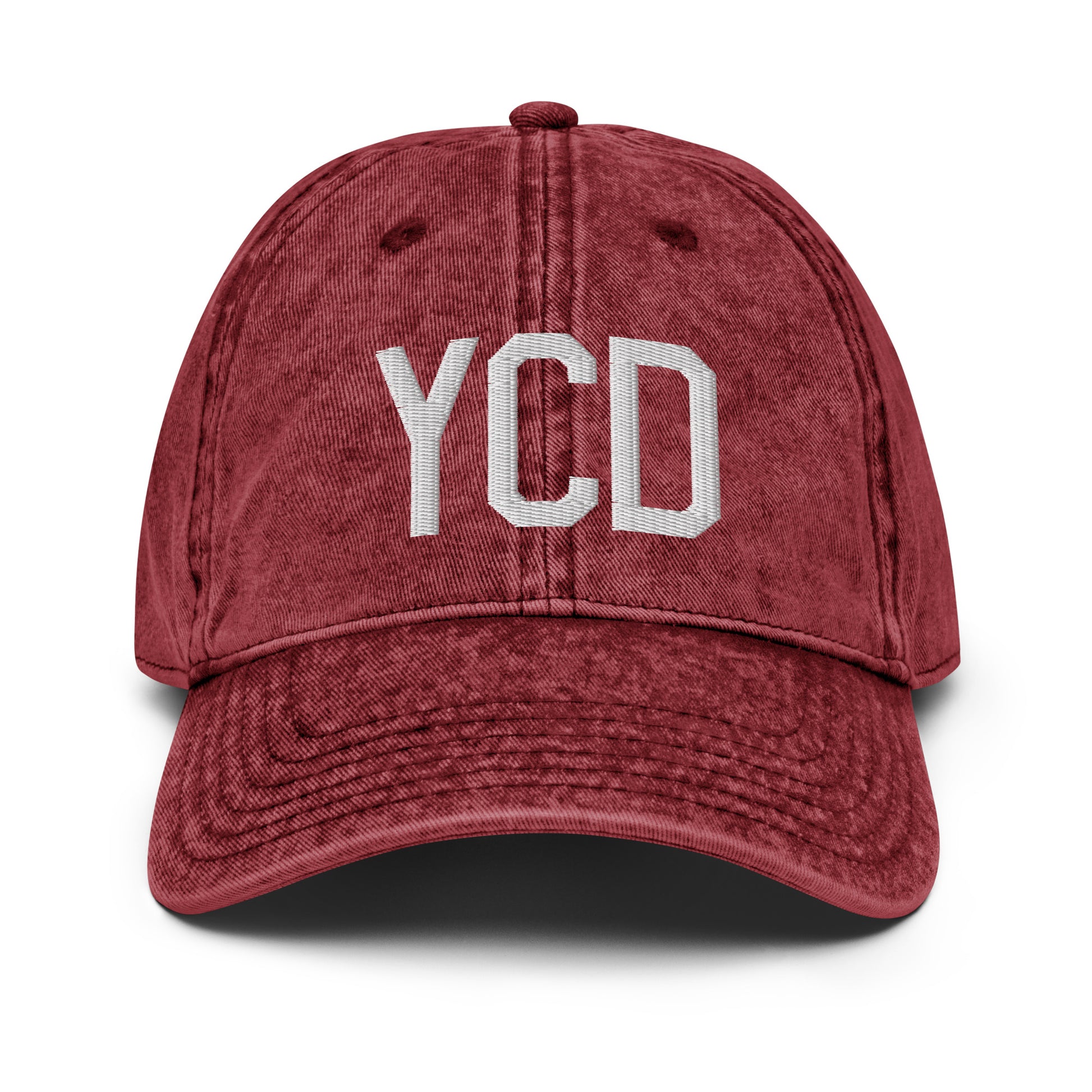 Airport Code Twill Cap - White • YCD Nanaimo • YHM Designs - Image 19