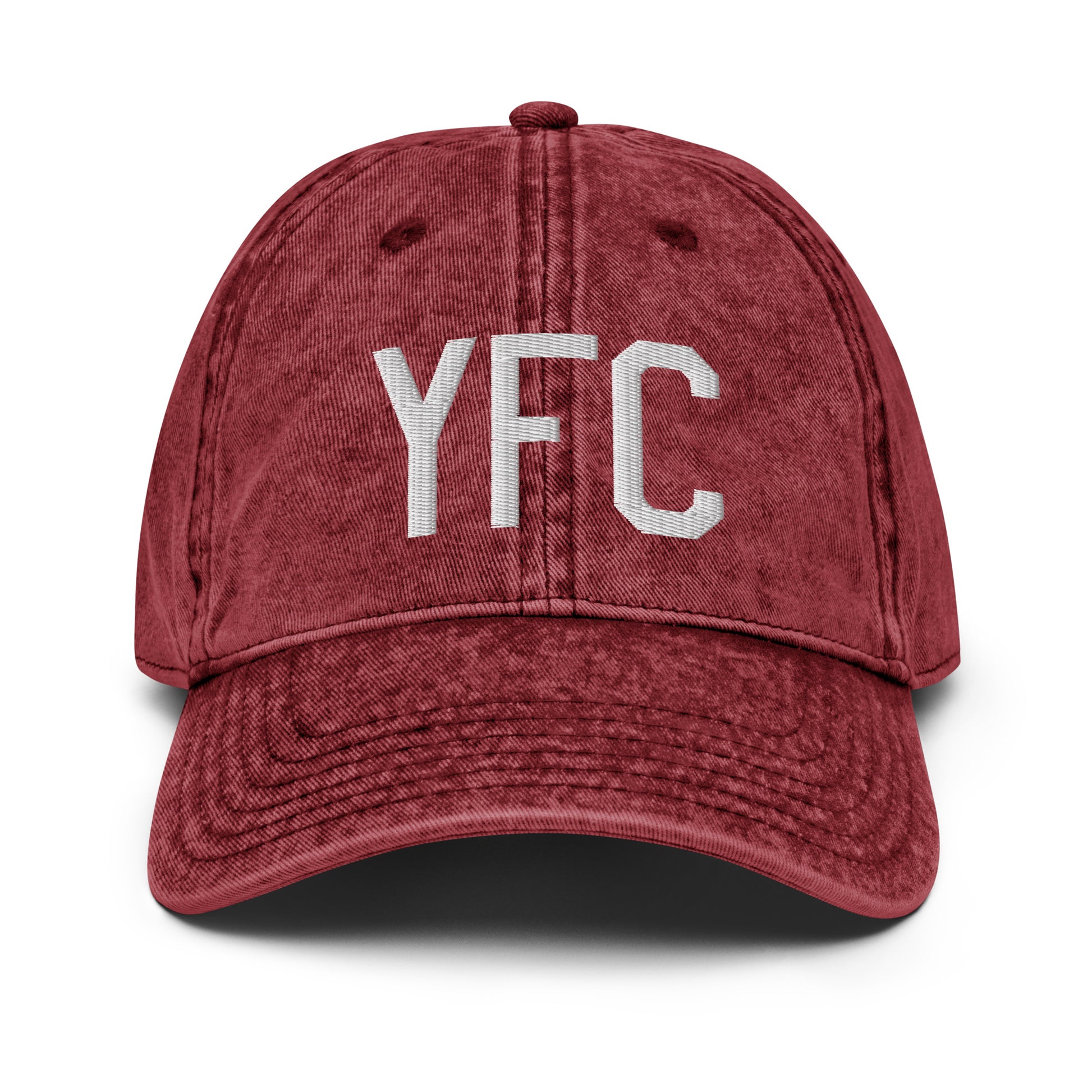 Airport Code Twill Cap - White • YFC Fredericton • YHM Designs - Image 19