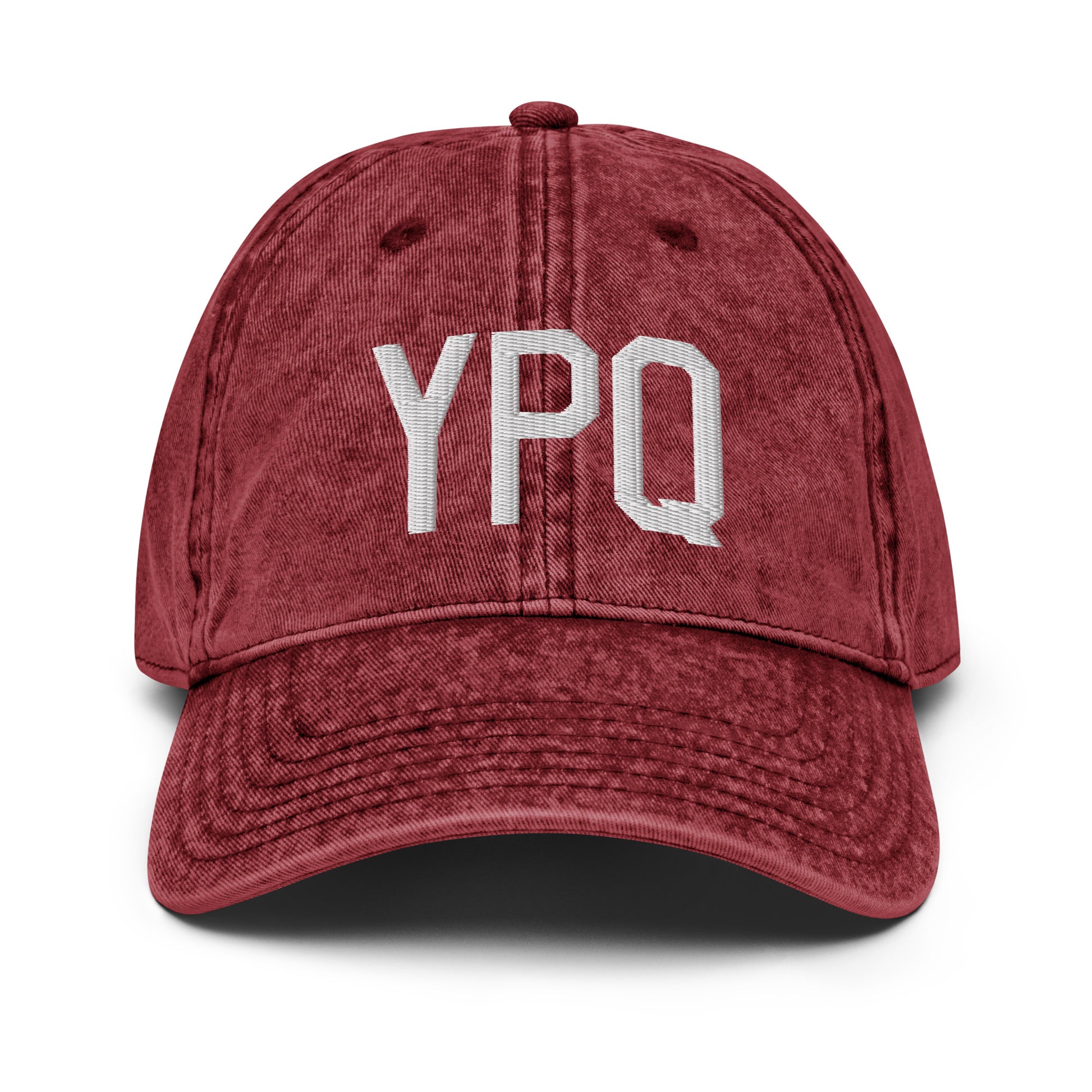 Airport Code Twill Cap - White • YPQ Peterborough • YHM Designs - Image 19
