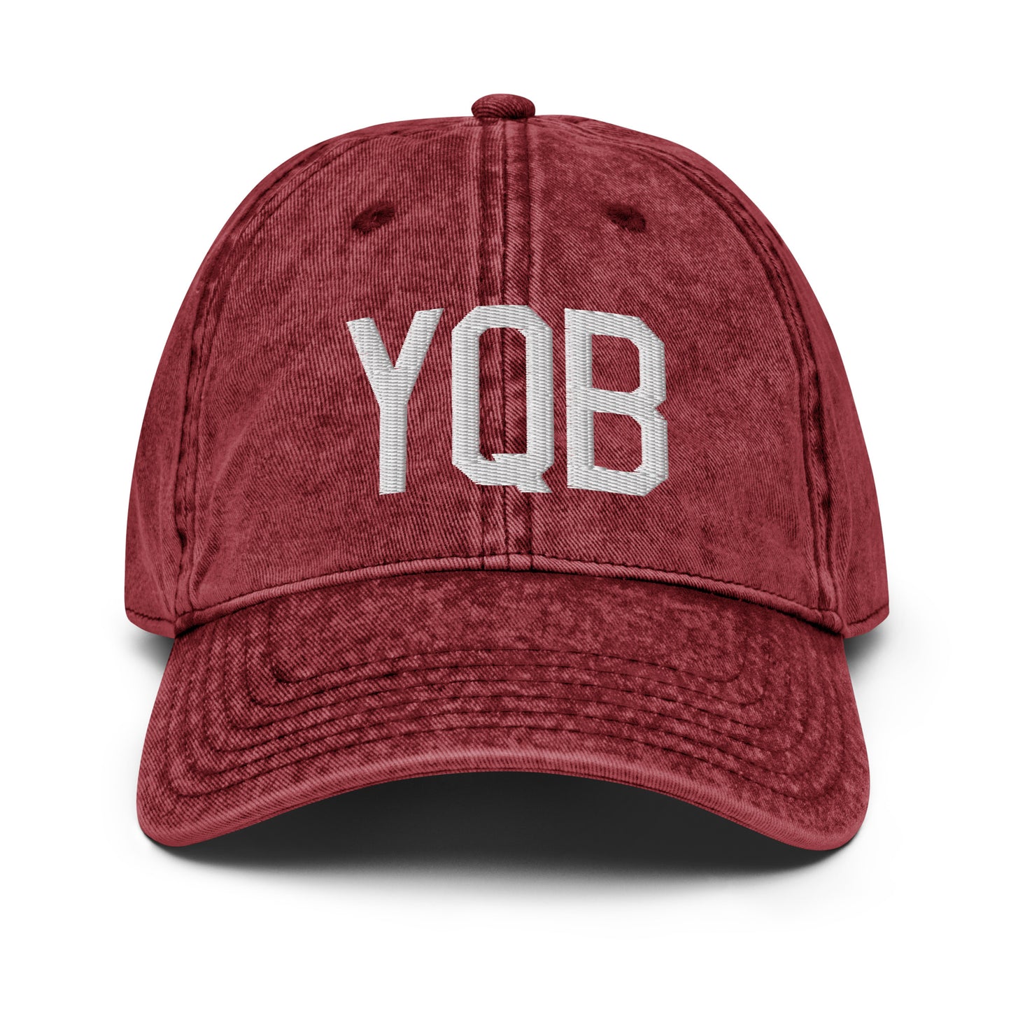 Airport Code Twill Cap - White • YQB Quebec City • YHM Designs - Image 19