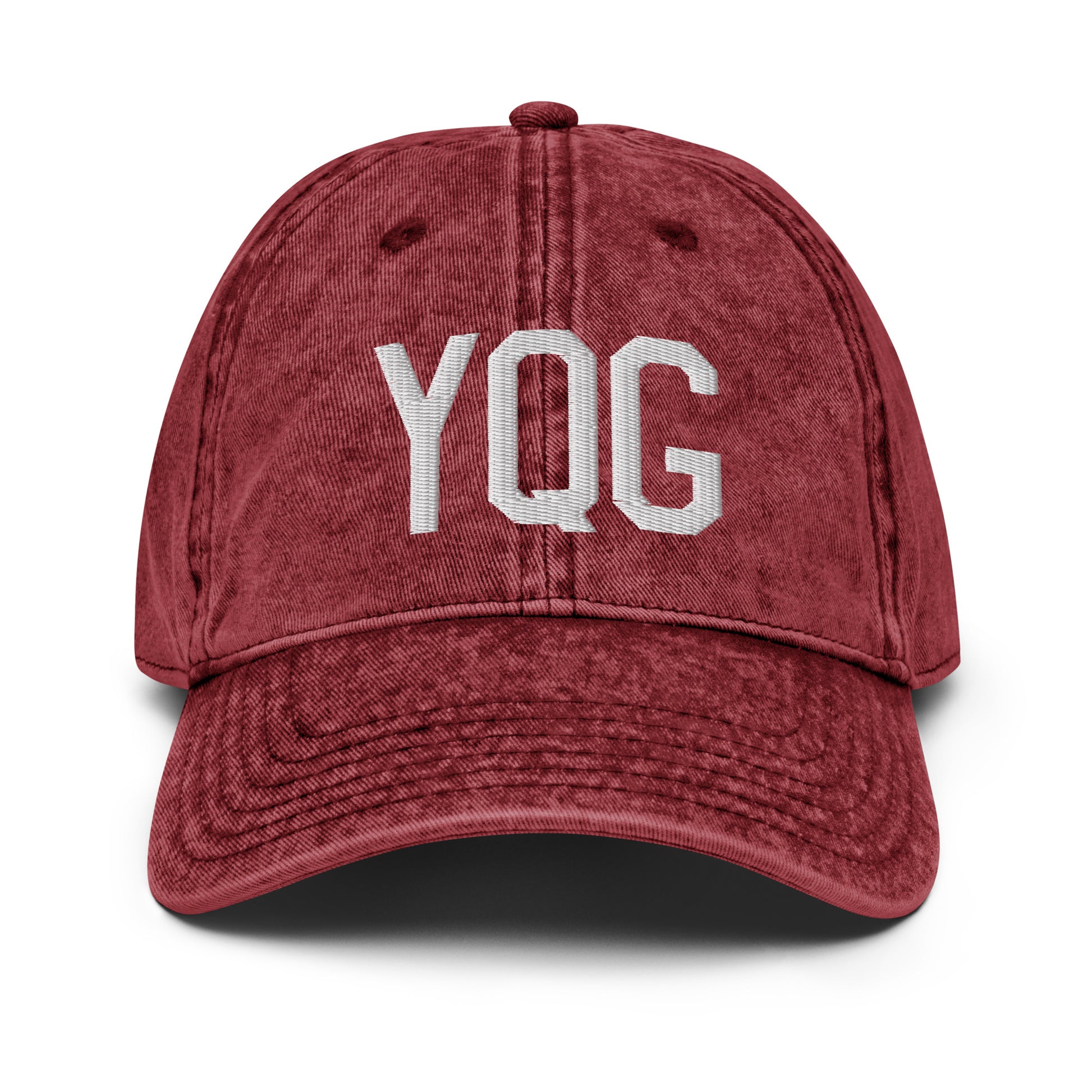 Airport Code Twill Cap - White • YQG Windsor • YHM Designs - Image 19