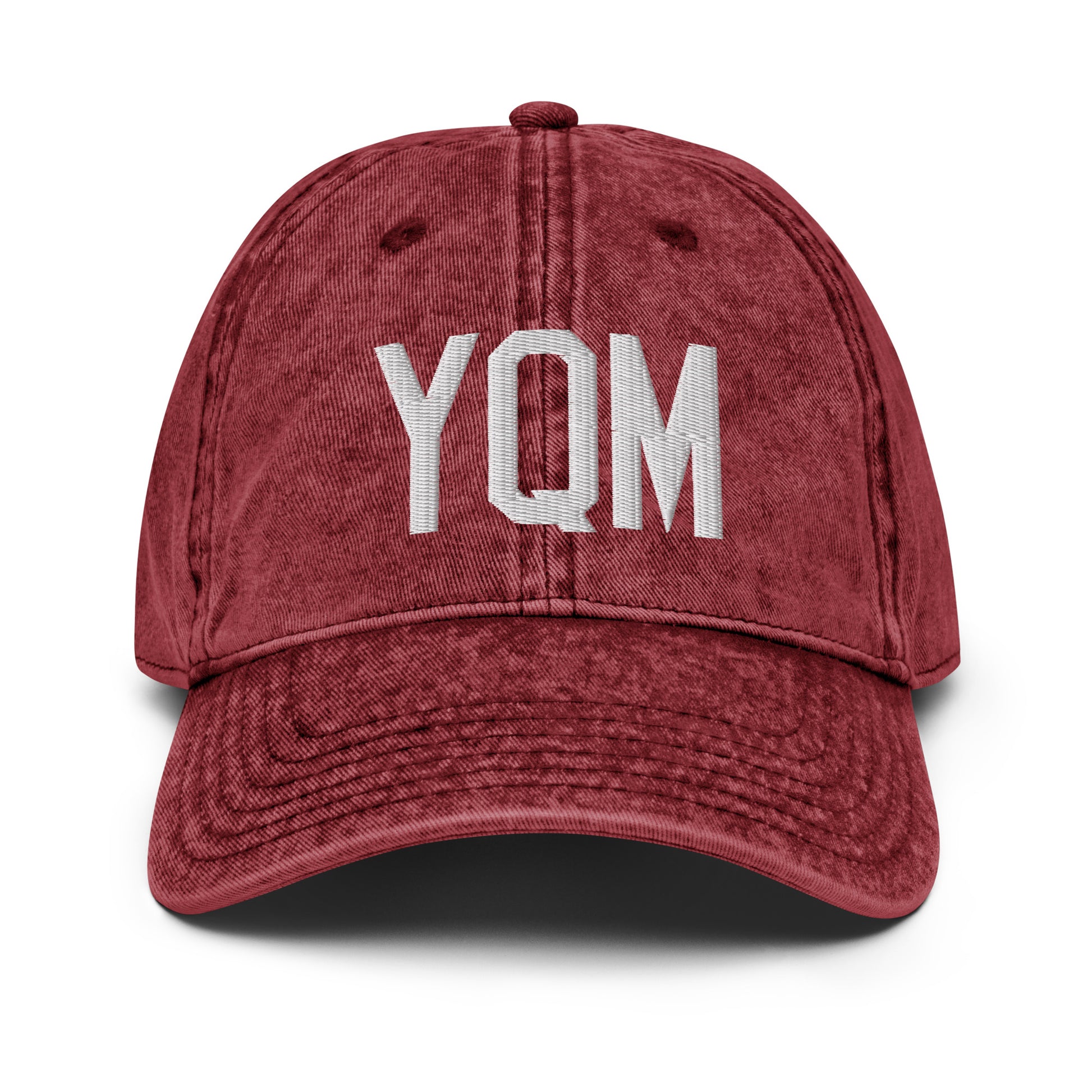 Airport Code Twill Cap - White • YQM Moncton • YHM Designs - Image 19