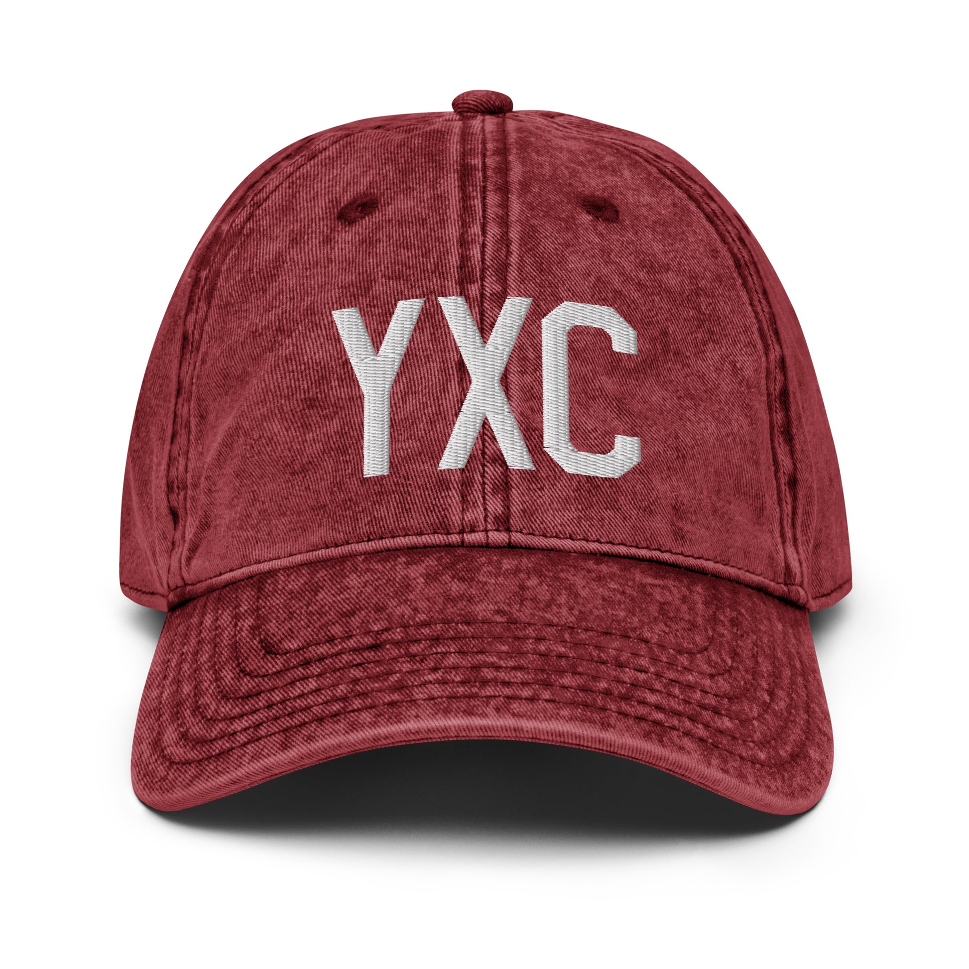 Airport Code Twill Cap - White • YXC Cranbrook • YHM Designs - Image 19