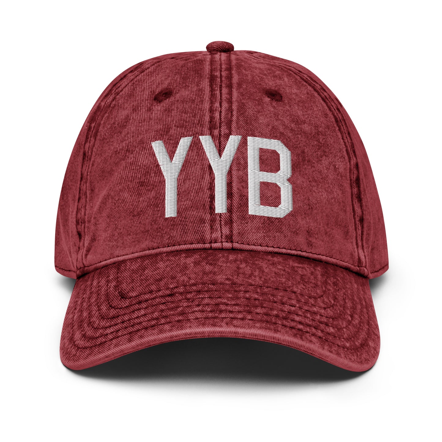 Airport Code Twill Cap - White • YYB North Bay • YHM Designs - Image 19