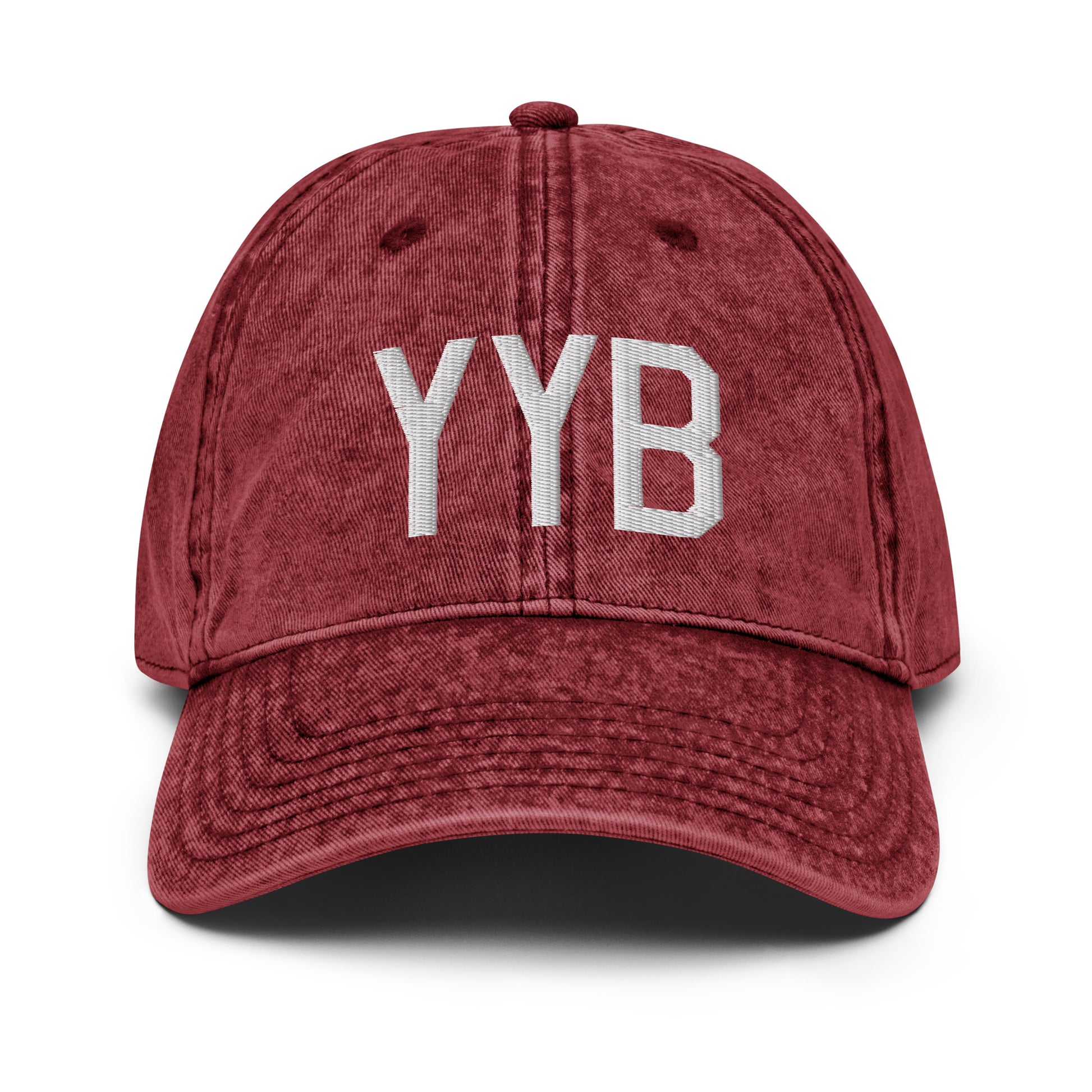 Airport Code Twill Cap - White • YYB North Bay • YHM Designs - Image 19
