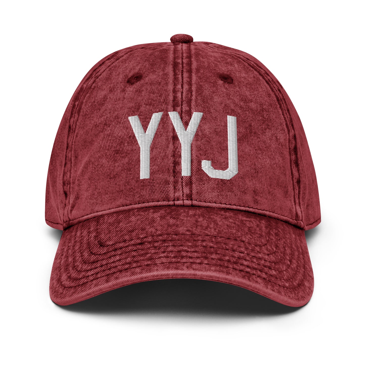 Airport Code Twill Cap - White • YYJ Victoria • YHM Designs - Image 19