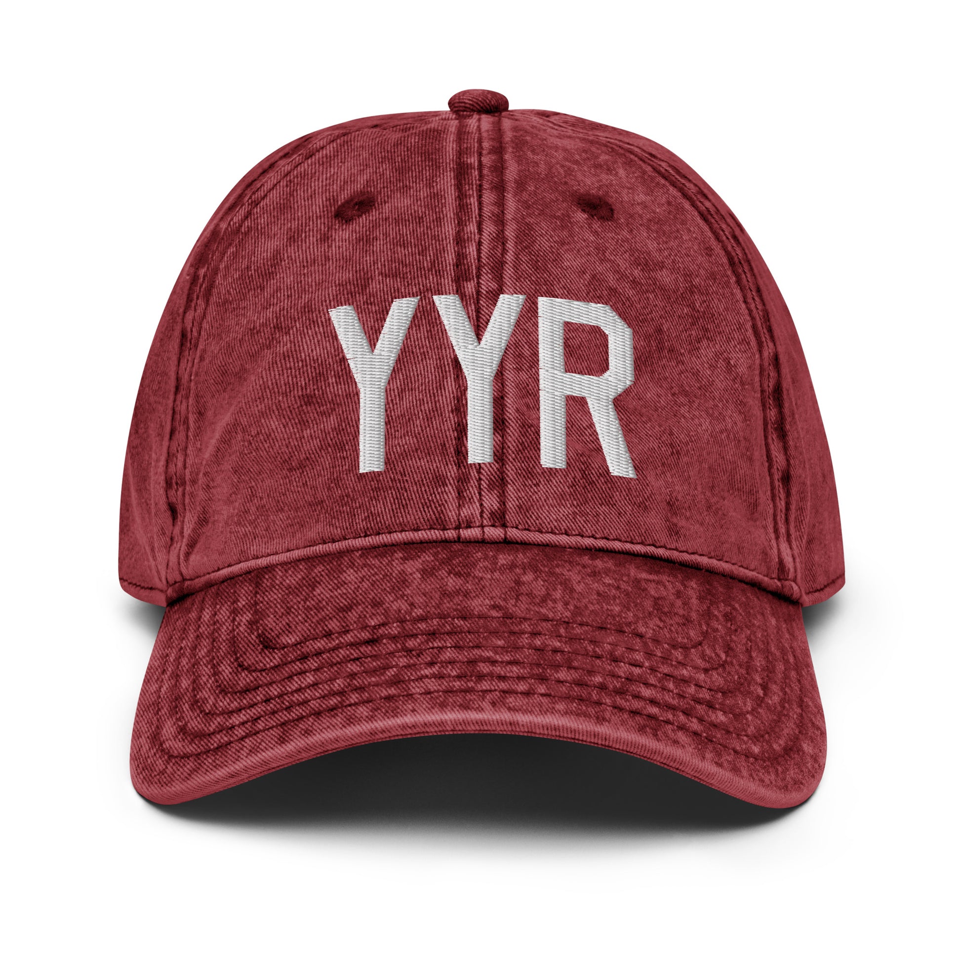 Airport Code Twill Cap - White • YYR Goose Bay • YHM Designs - Image 19