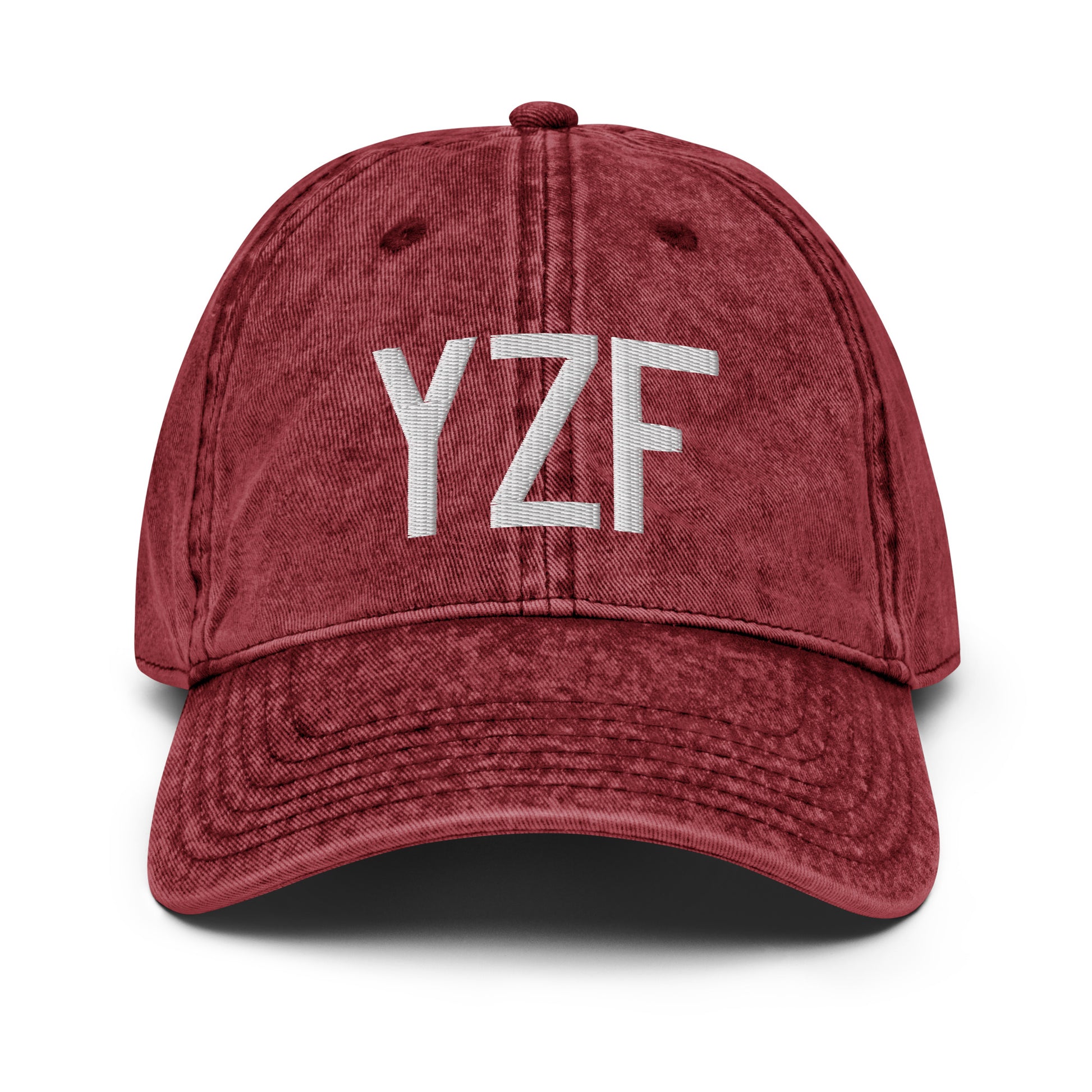 Airport Code Twill Cap - White • YZF Yellowknife • YHM Designs - Image 19