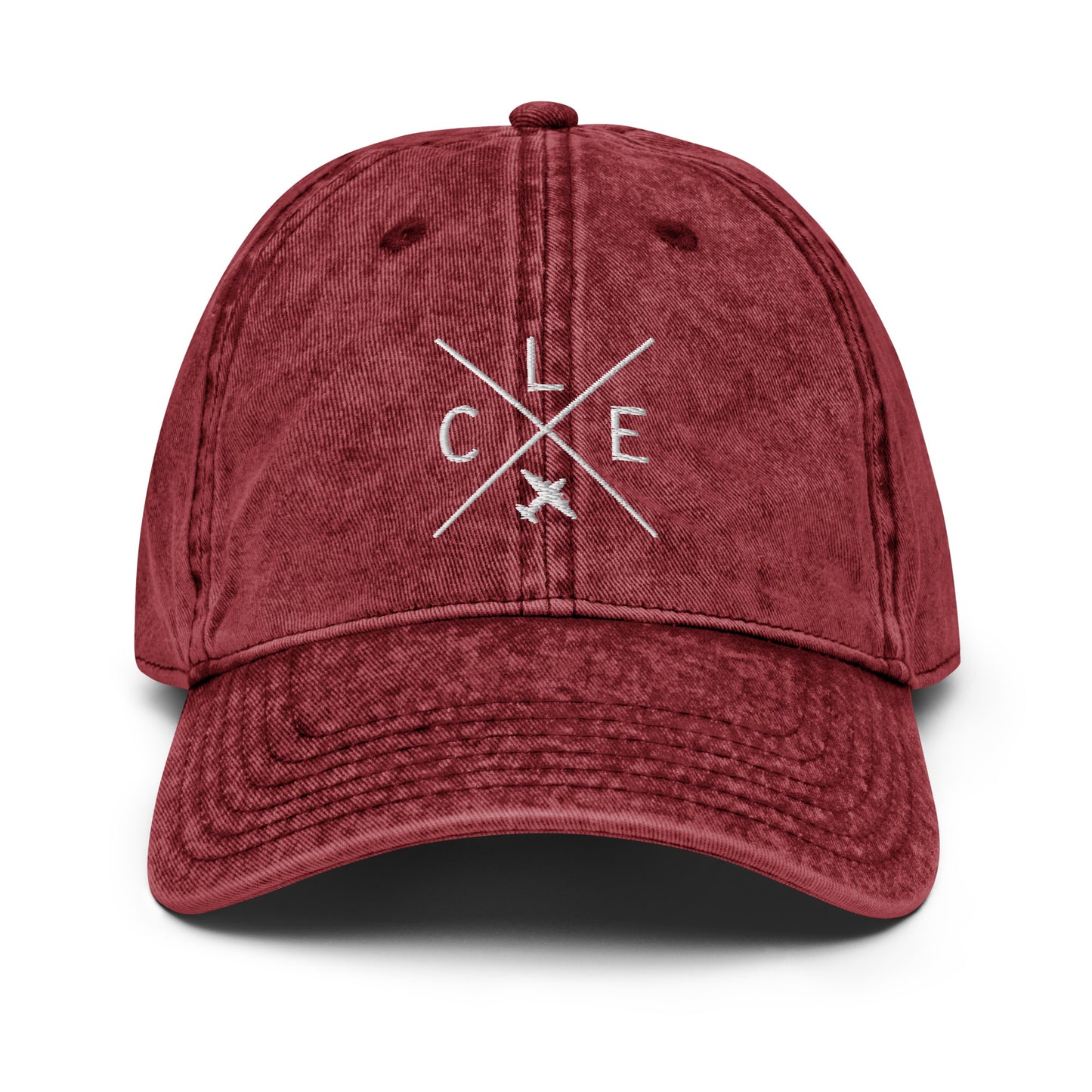 Crossed-X Cotton Twill Cap - White • CLE Cleveland • YHM Designs - Image 22