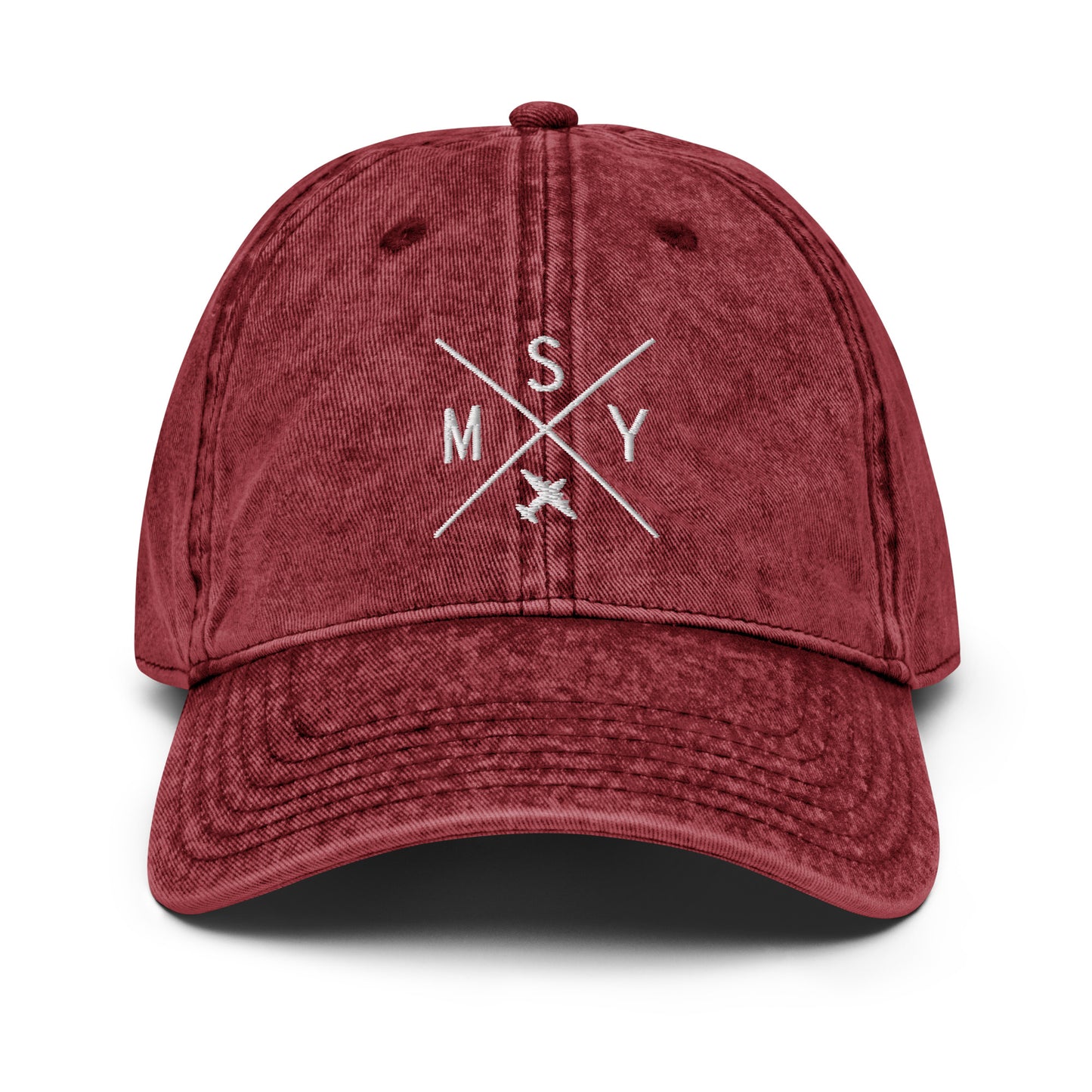 Crossed-X Cotton Twill Cap - White • MSY New Orleans • YHM Designs - Image 22