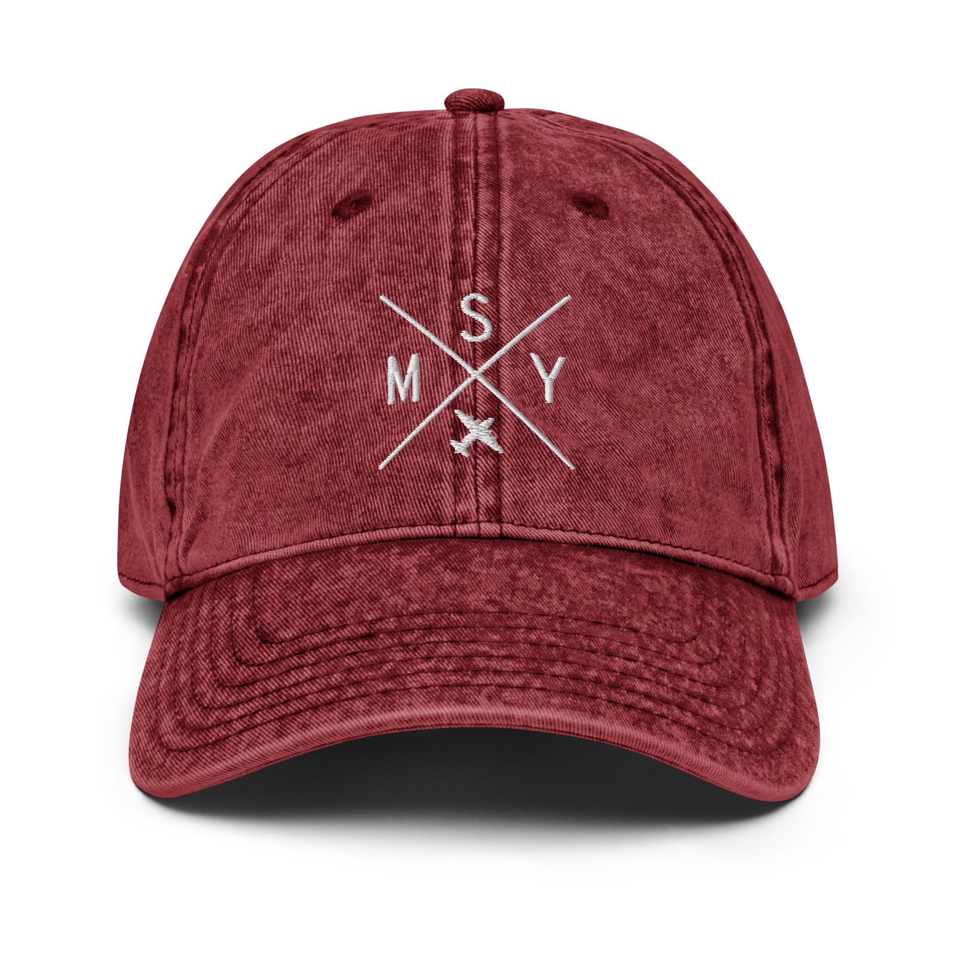 Crossed-X Cotton Twill Cap - White • MSY New Orleans • YHM Designs - Image 22