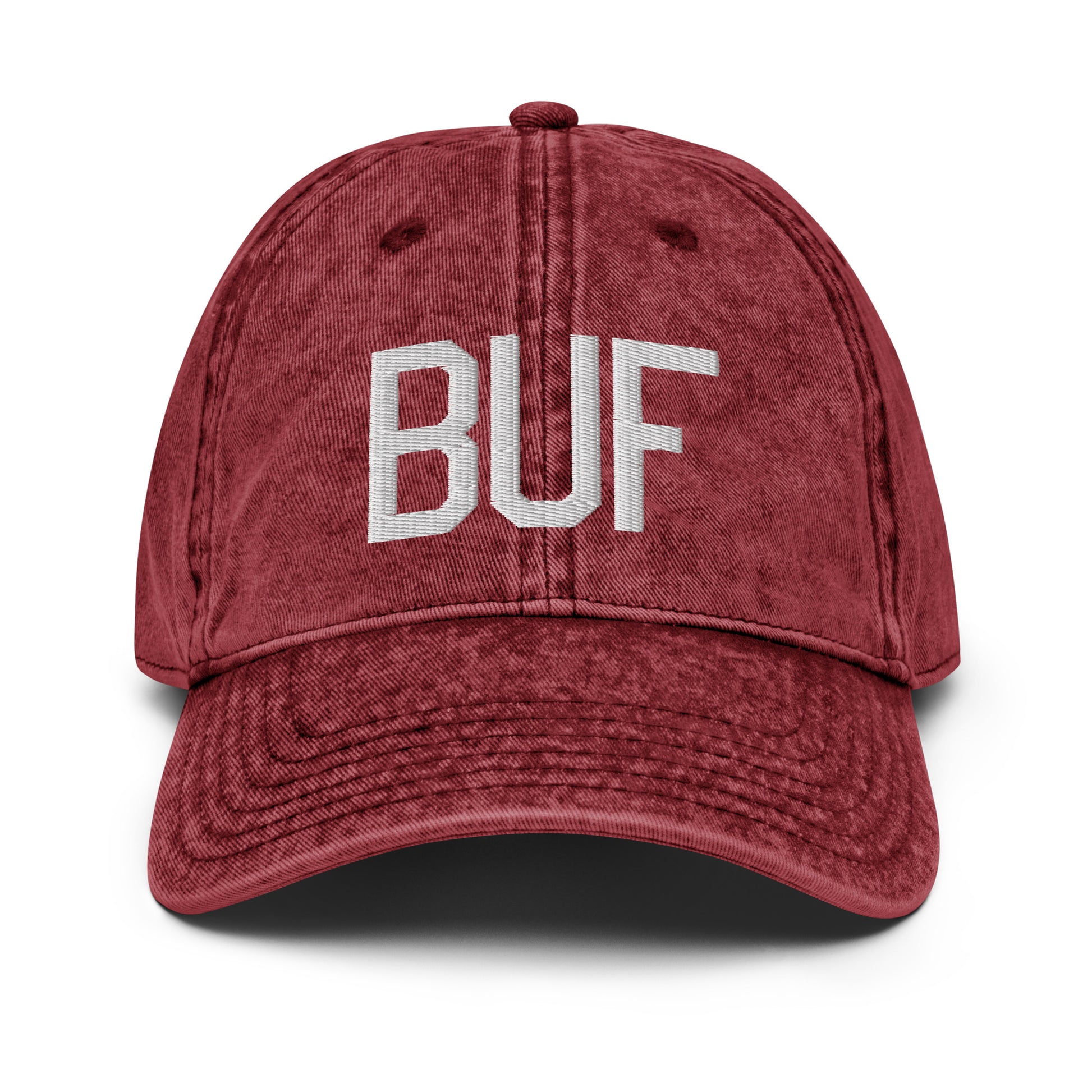 Airport Code Twill Cap - White • BUF Buffalo • YHM Designs - Image 19