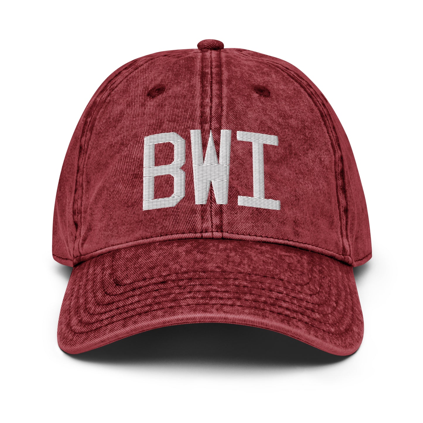 Airport Code Twill Cap - White • BWI Baltimore • YHM Designs - Image 19