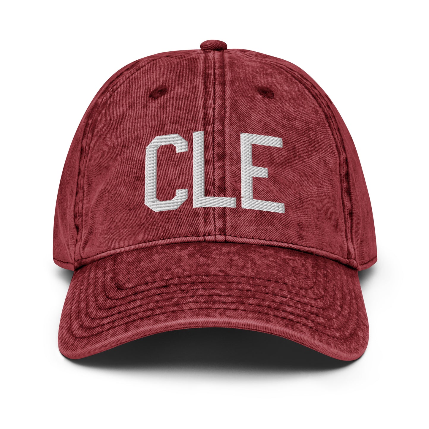 Airport Code Twill Cap - White • CLE Cleveland • YHM Designs - Image 19
