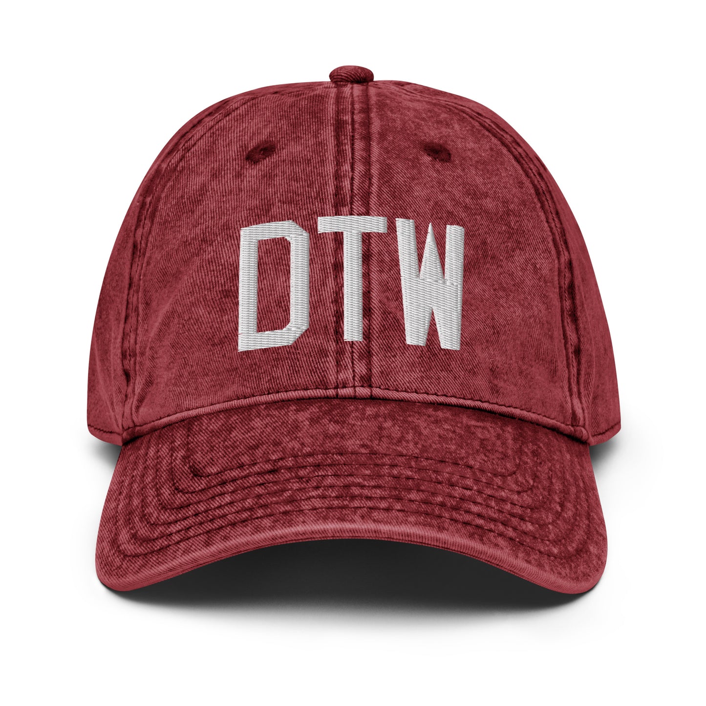 Airport Code Twill Cap - White • DTW Detroit • YHM Designs - Image 19