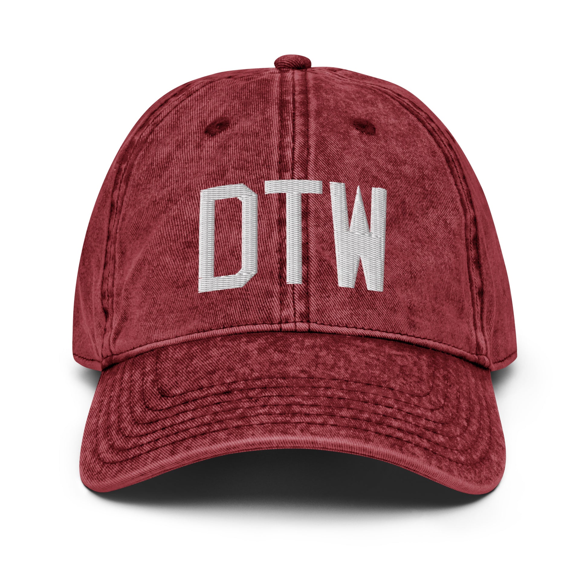 Airport Code Twill Cap - White • DTW Detroit • YHM Designs - Image 19
