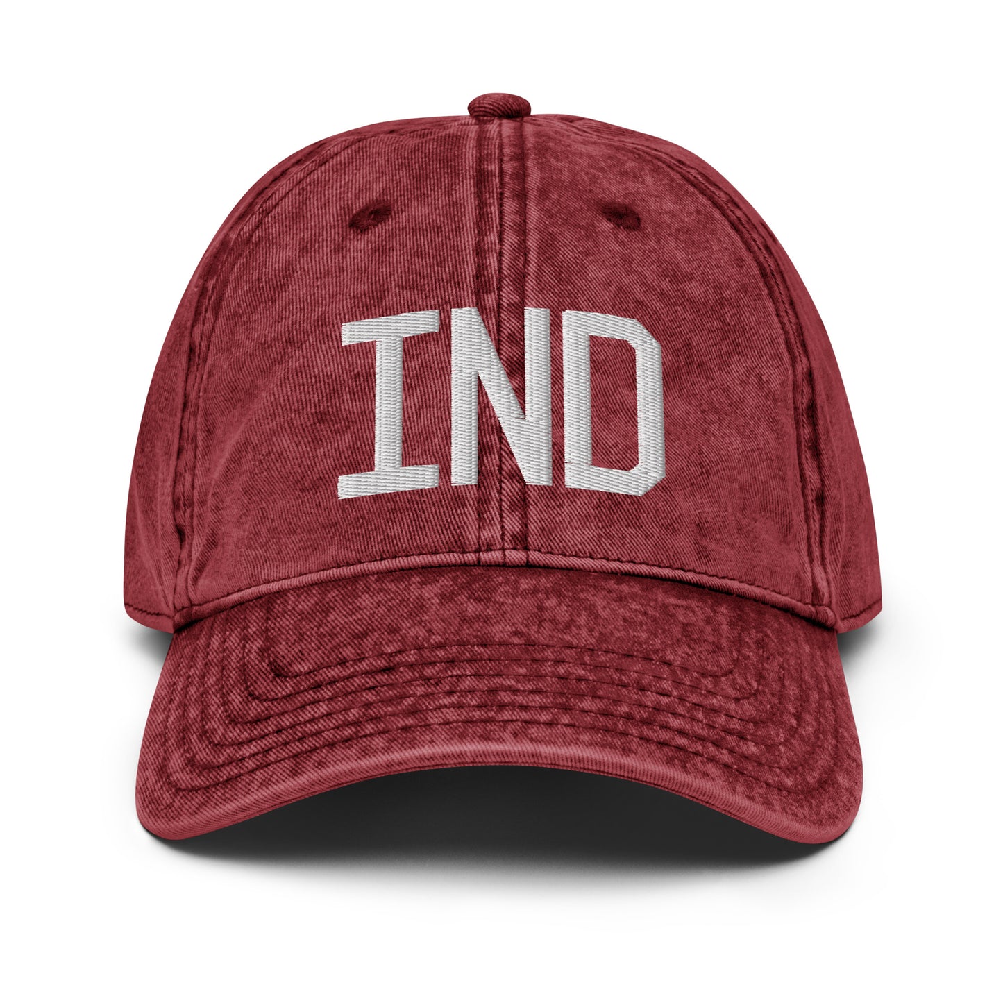 Airport Code Twill Cap - White • IND Indianapolis • YHM Designs - Image 19