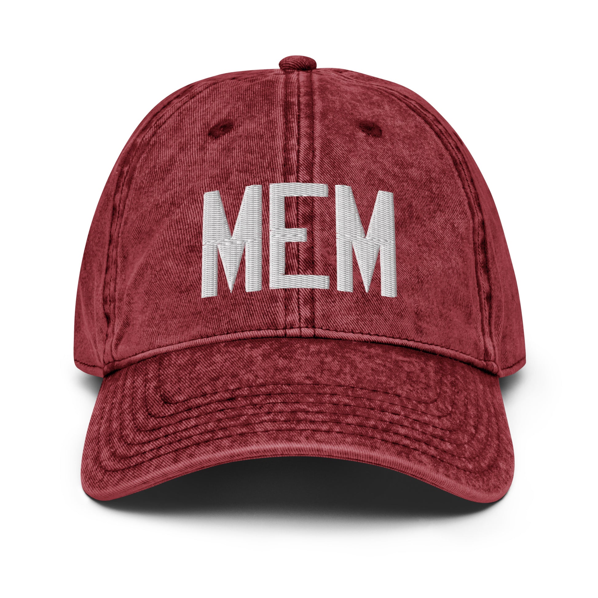 Airport Code Twill Cap - White • MEM Memphis • YHM Designs - Image 19