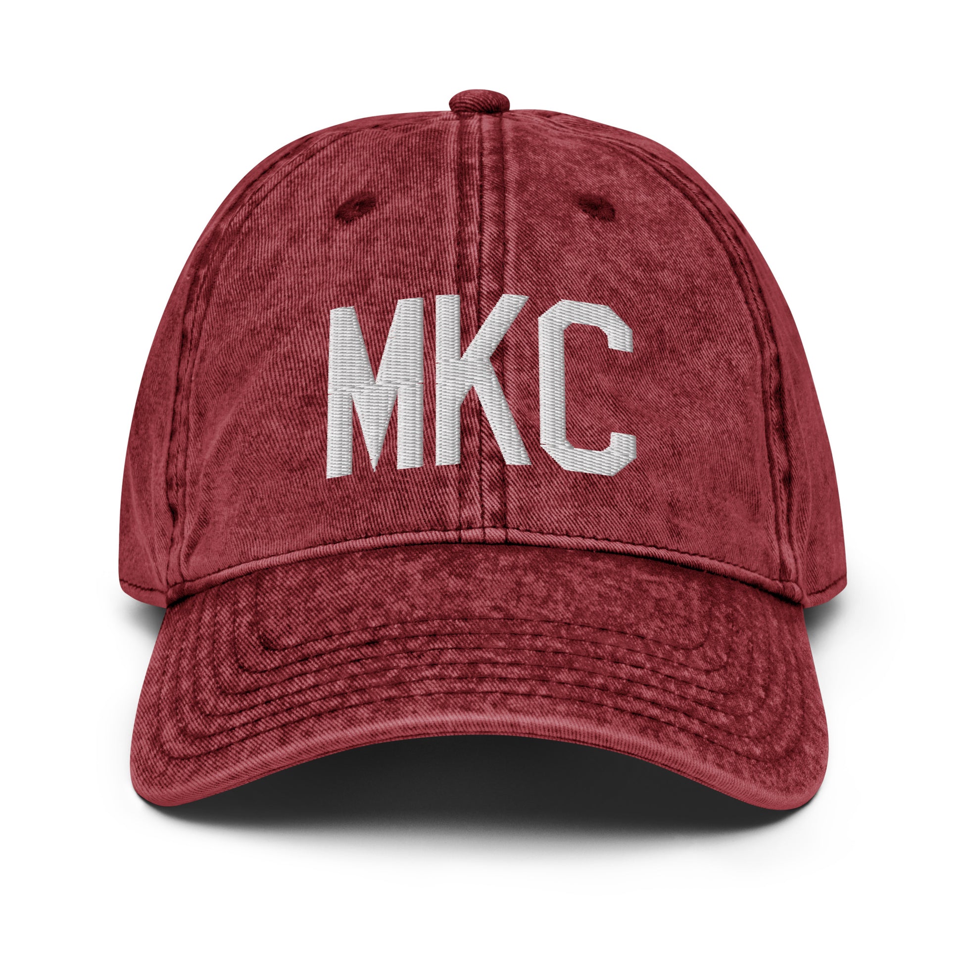 Airport Code Twill Cap - White • MKC Kansas City • YHM Designs - Image 19