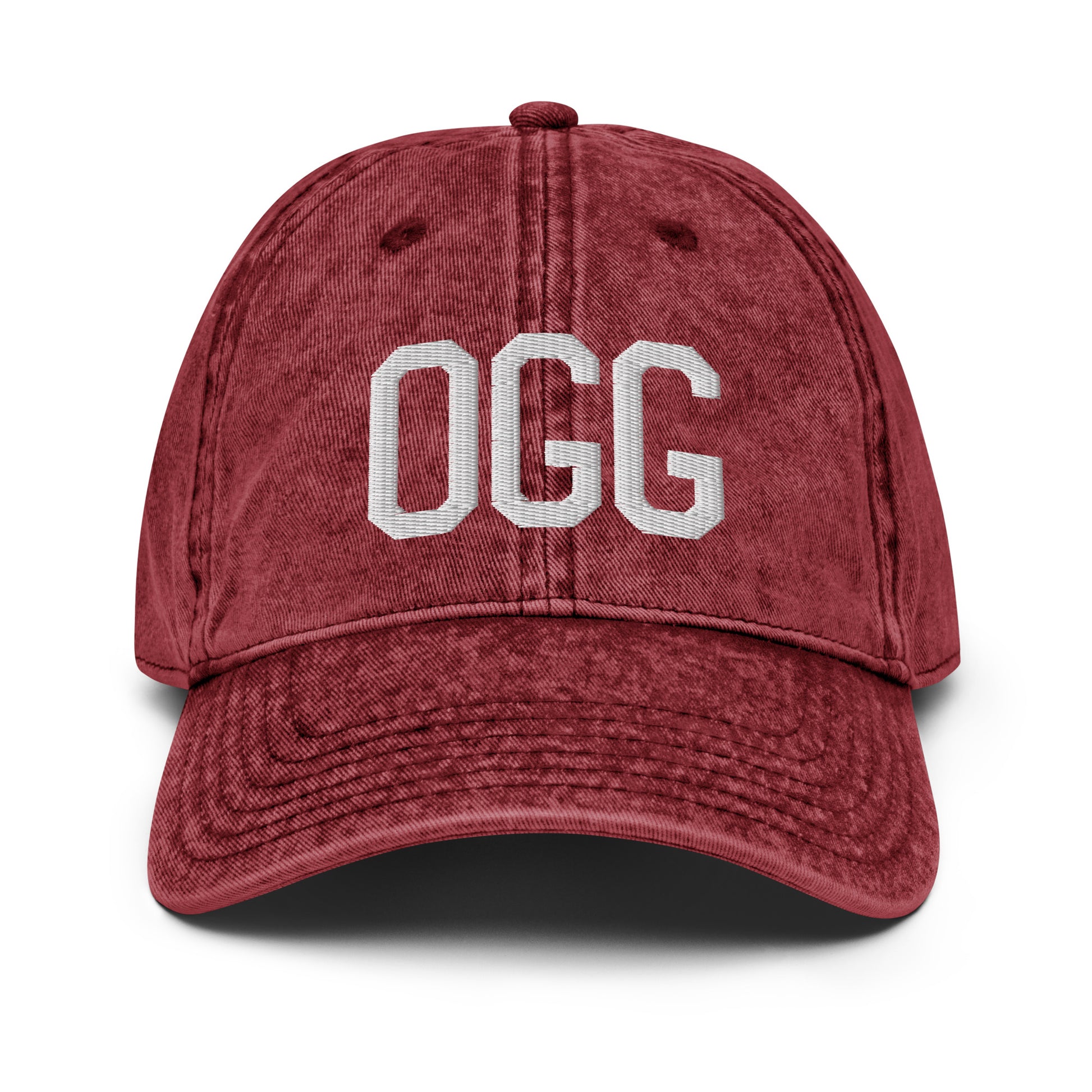 Airport Code Twill Cap - White • OGG Maui • YHM Designs - Image 19