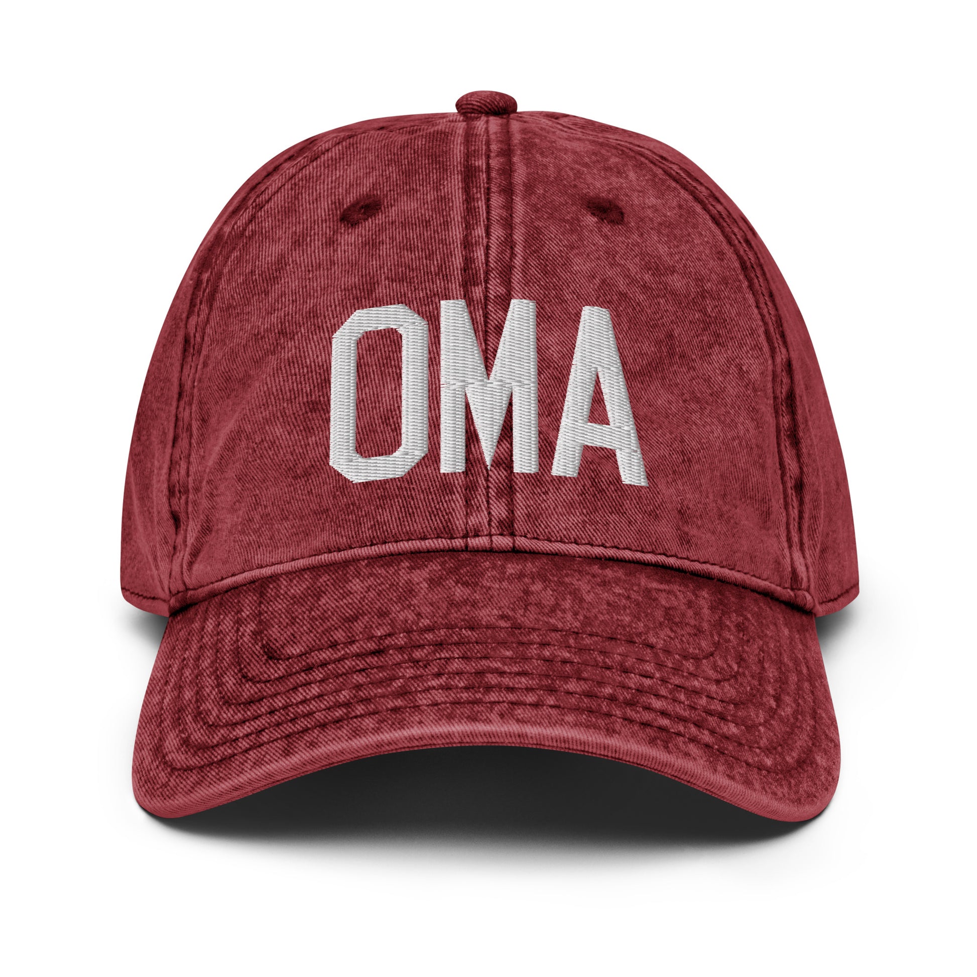 Airport Code Twill Cap - White • OMA Omaha • YHM Designs - Image 19