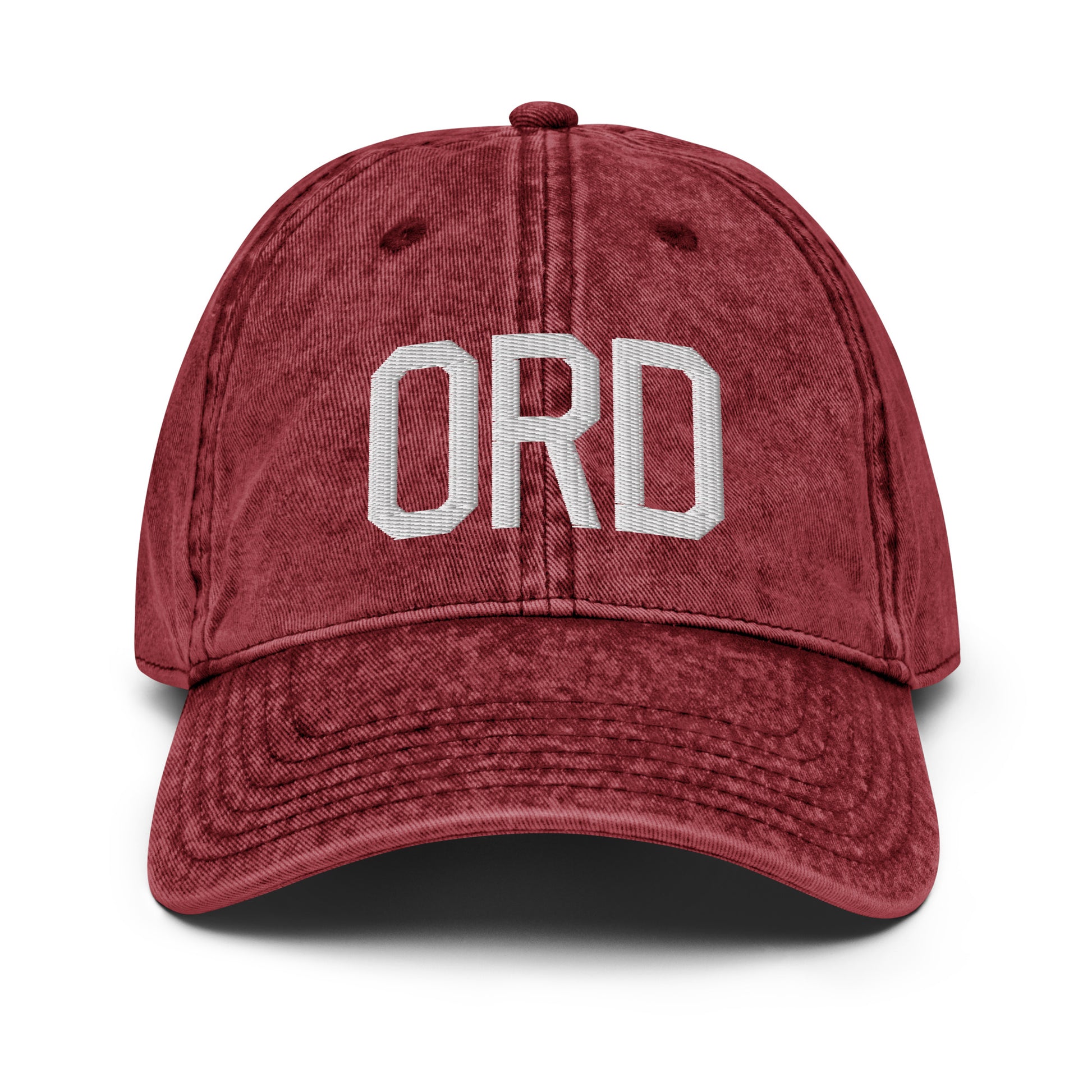 Airport Code Twill Cap - White • ORD Chicago • YHM Designs - Image 19