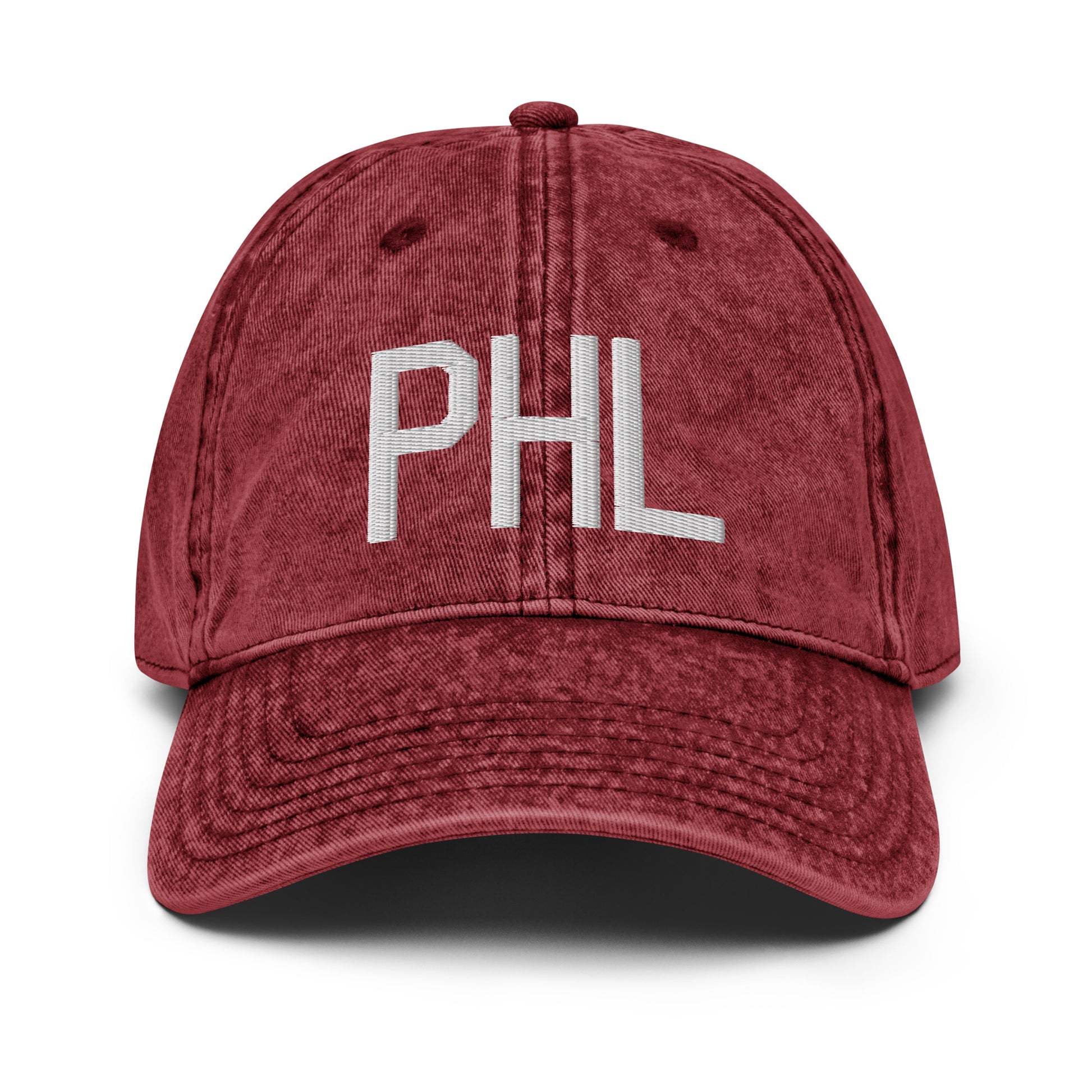 Airport Code Twill Cap - White • PHL Philadelphia • YHM Designs - Image 19