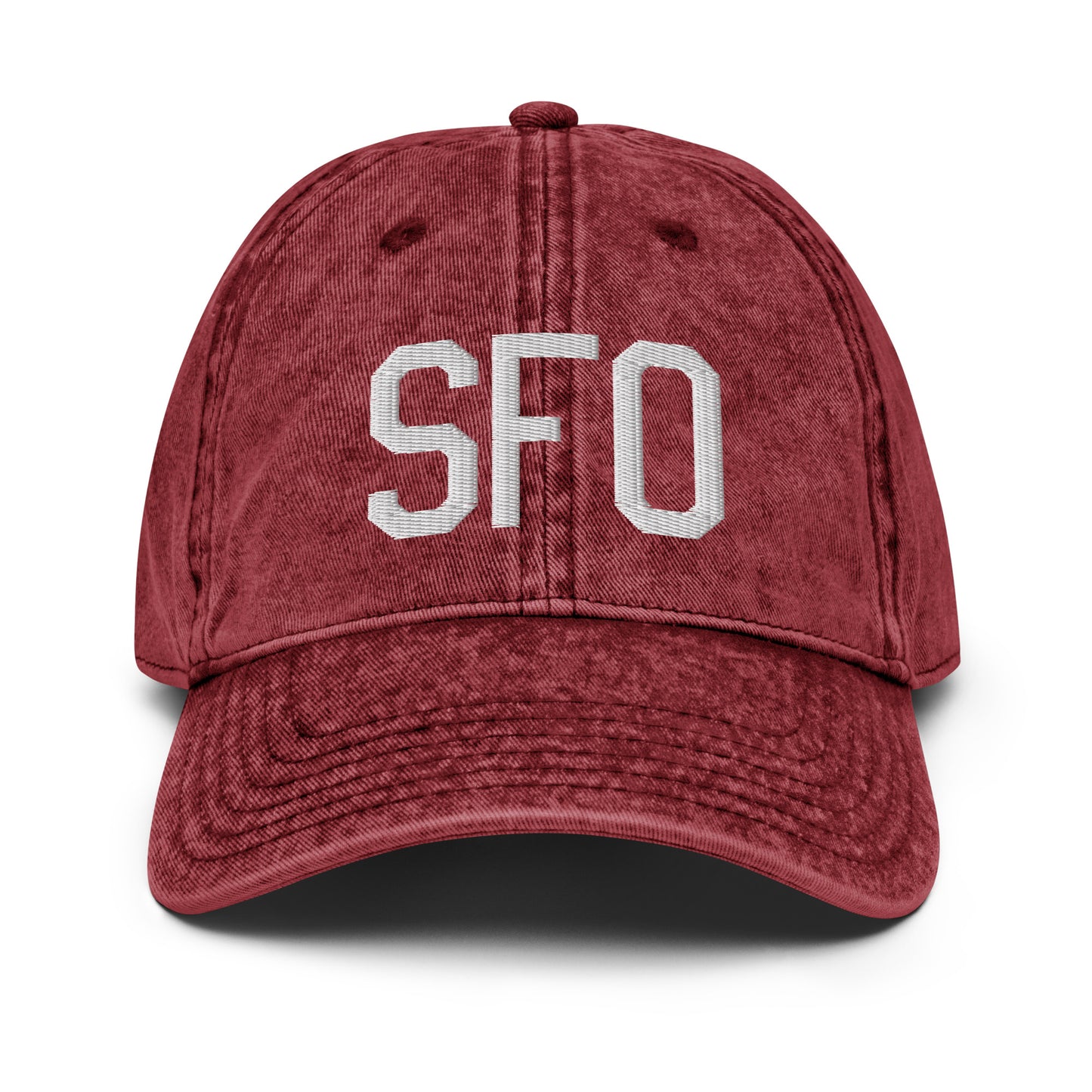 Airport Code Twill Cap - White • SFO San Francisco • YHM Designs - Image 19