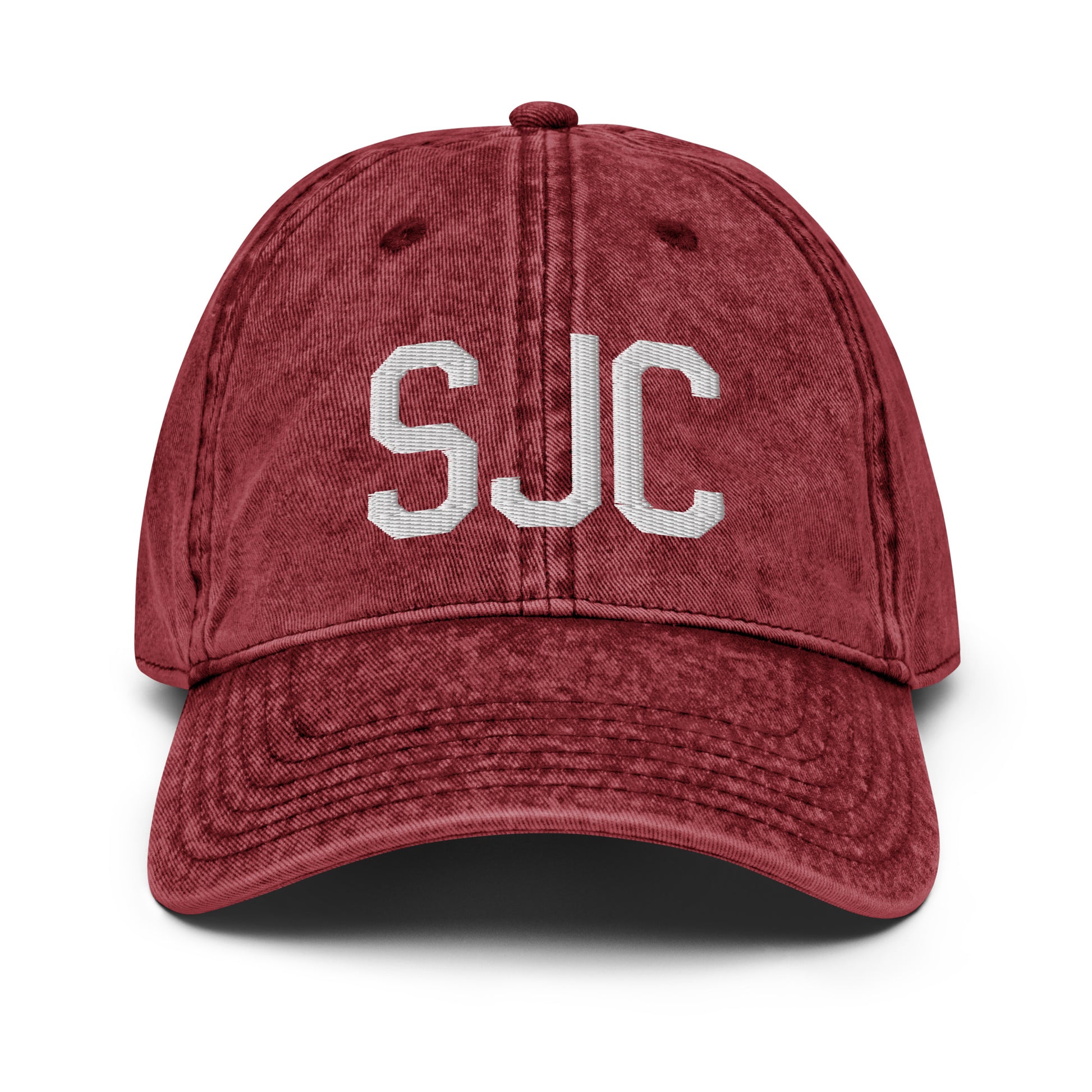 Airport Code Twill Cap - White • SJC San Jose • YHM Designs - Image 19