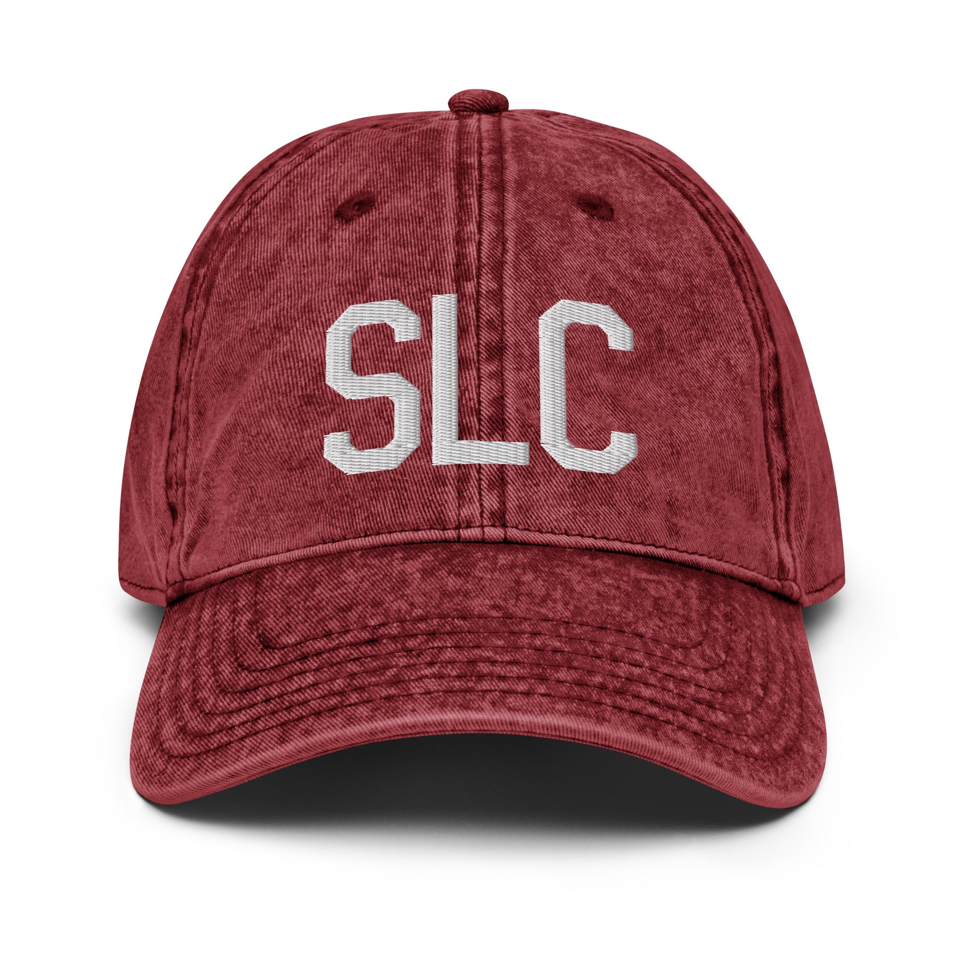 Airport Code Twill Cap - White • SLC Salt Lake City • YHM Designs - Image 19