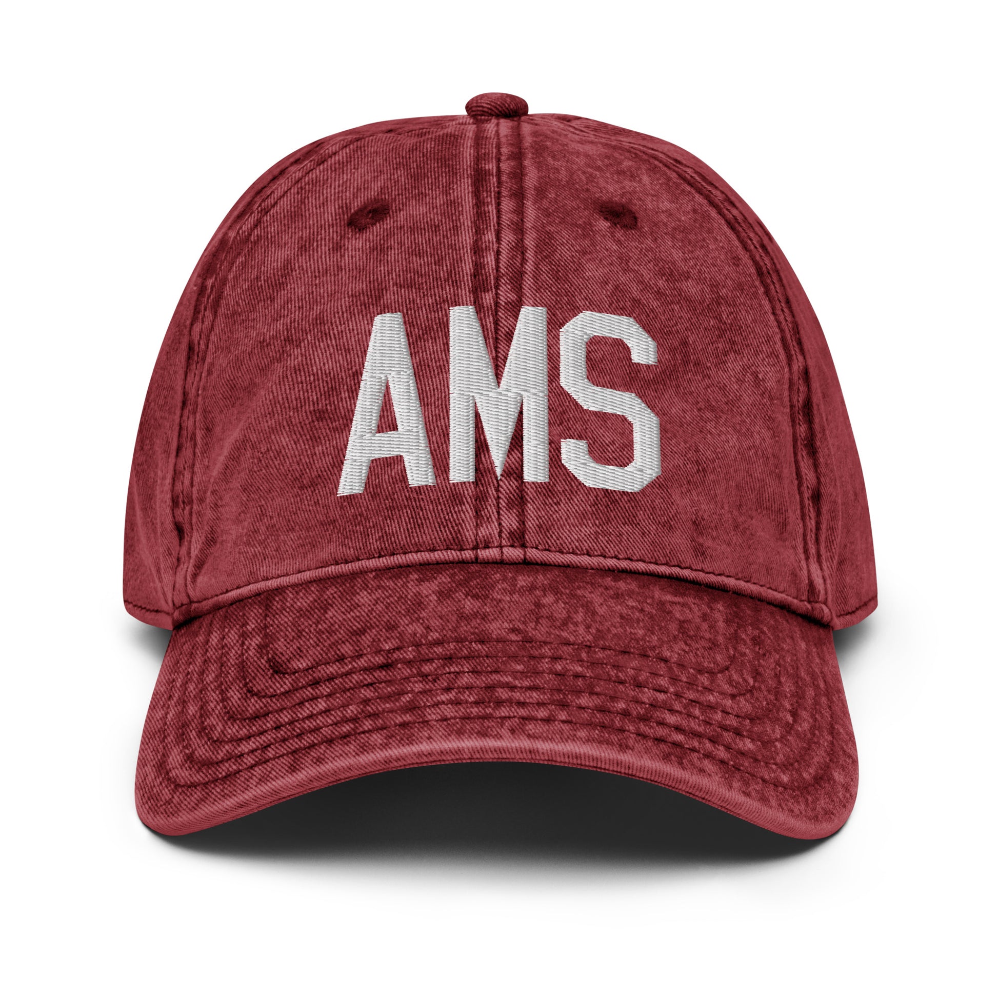 Airport Code Twill Cap - White • AMS Amsterdam • YHM Designs - Image 19