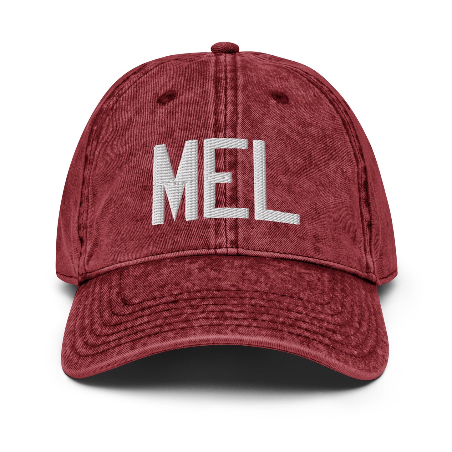 Airport Code Twill Cap - White • MEL Melbourne • YHM Designs - Image 19