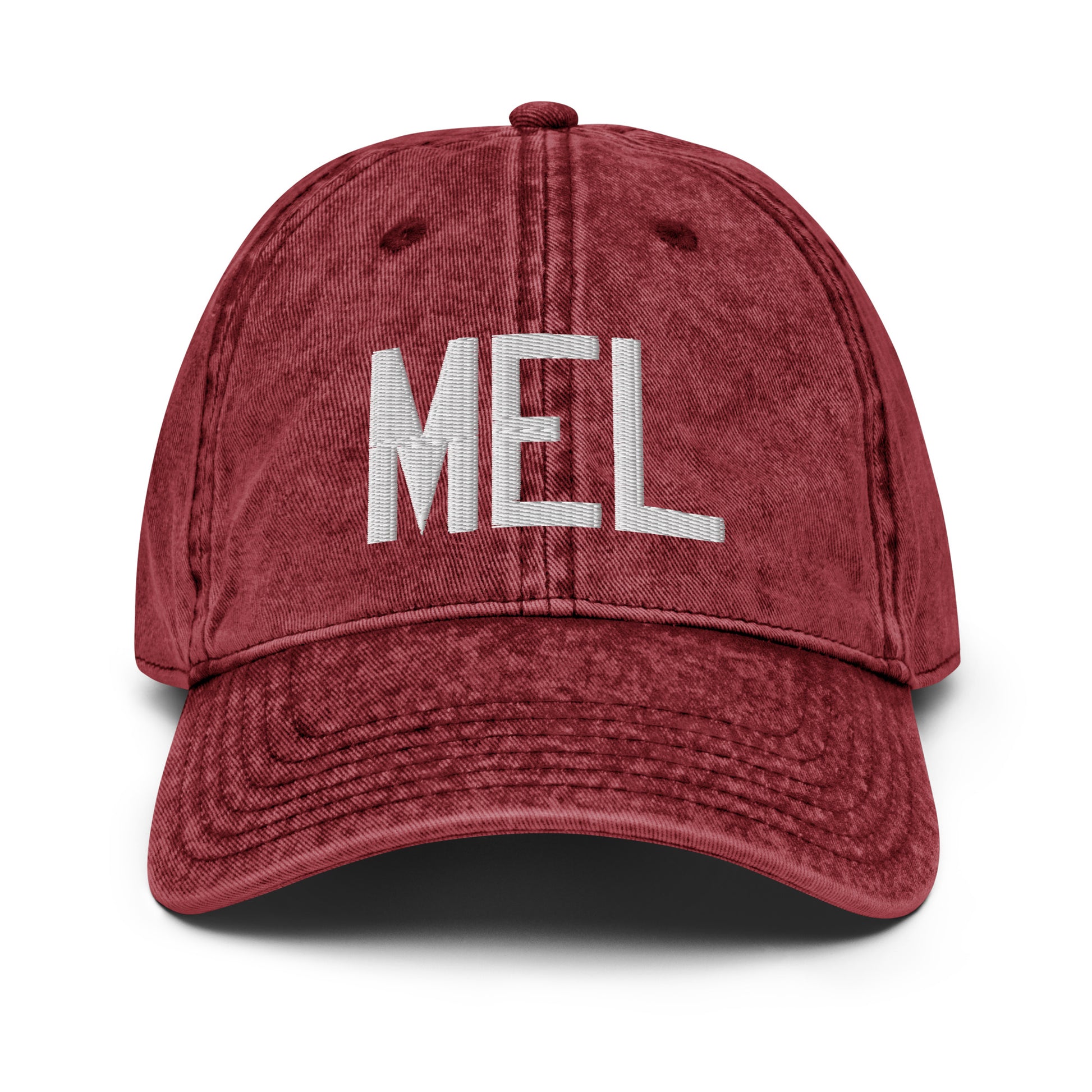 Airport Code Twill Cap - White • MEL Melbourne • YHM Designs - Image 19