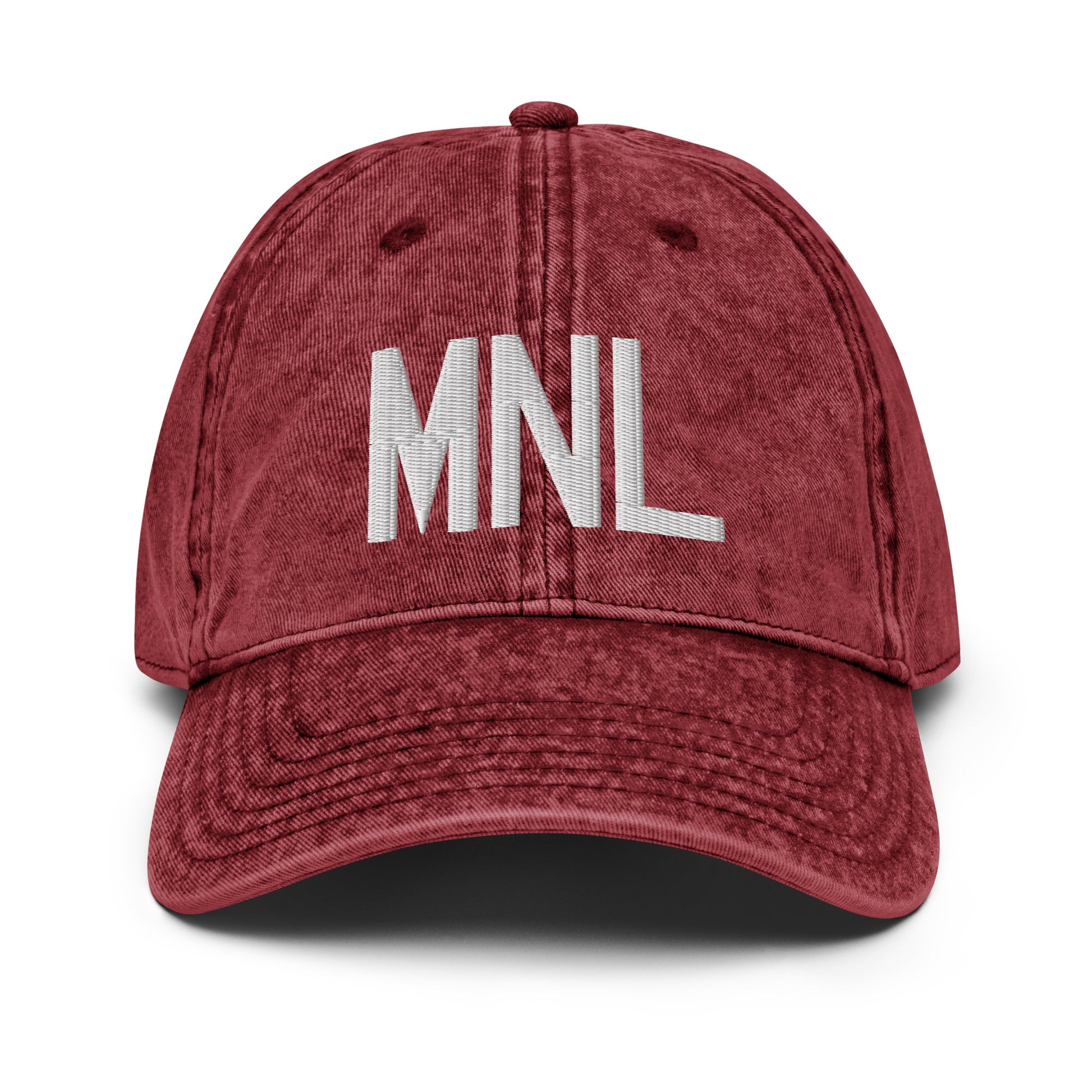 Airport Code Twill Cap - White • MNL Manila • YHM Designs - Image 19