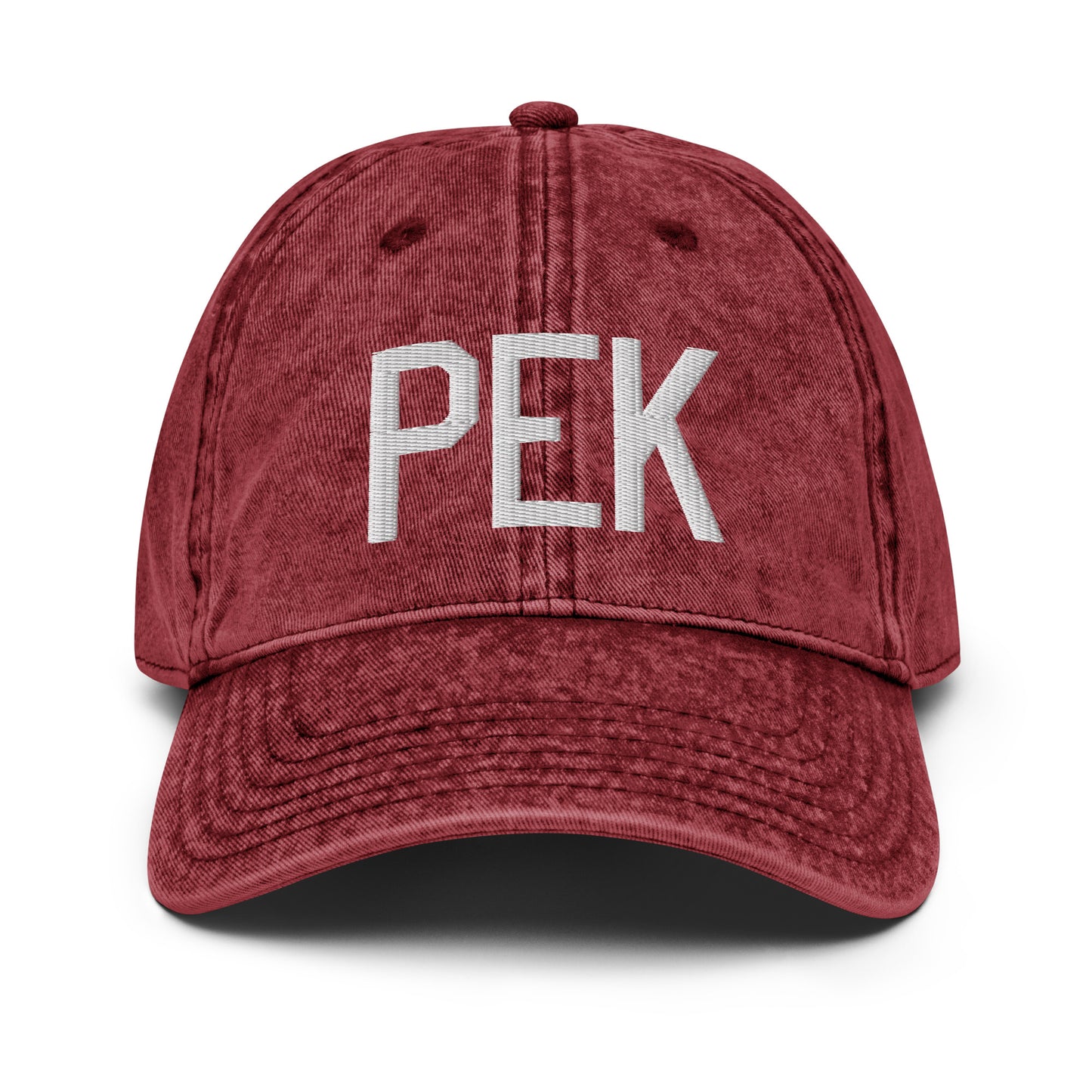 Airport Code Twill Cap - White • PEK Beijing • YHM Designs - Image 19