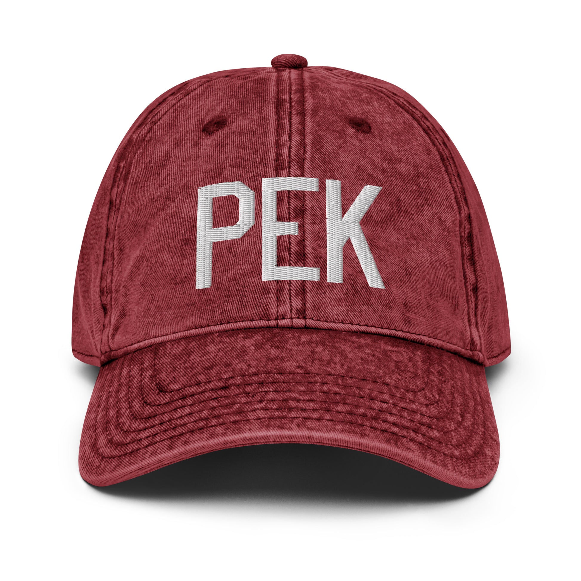 Airport Code Twill Cap - White • PEK Beijing • YHM Designs - Image 19