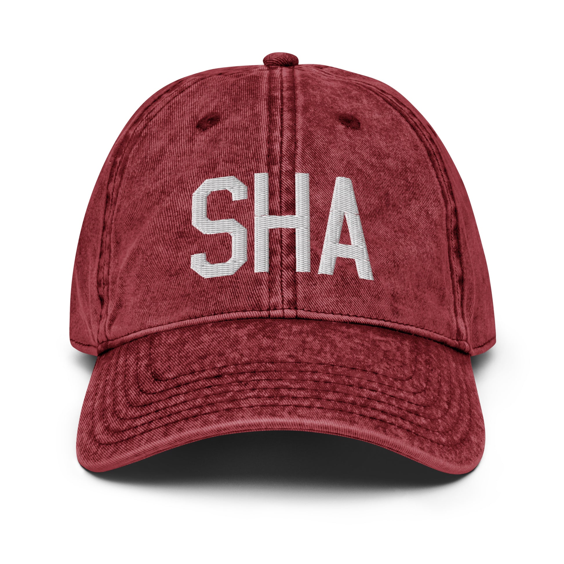 Airport Code Twill Cap - White • SHA Shanghai • YHM Designs - Image 19