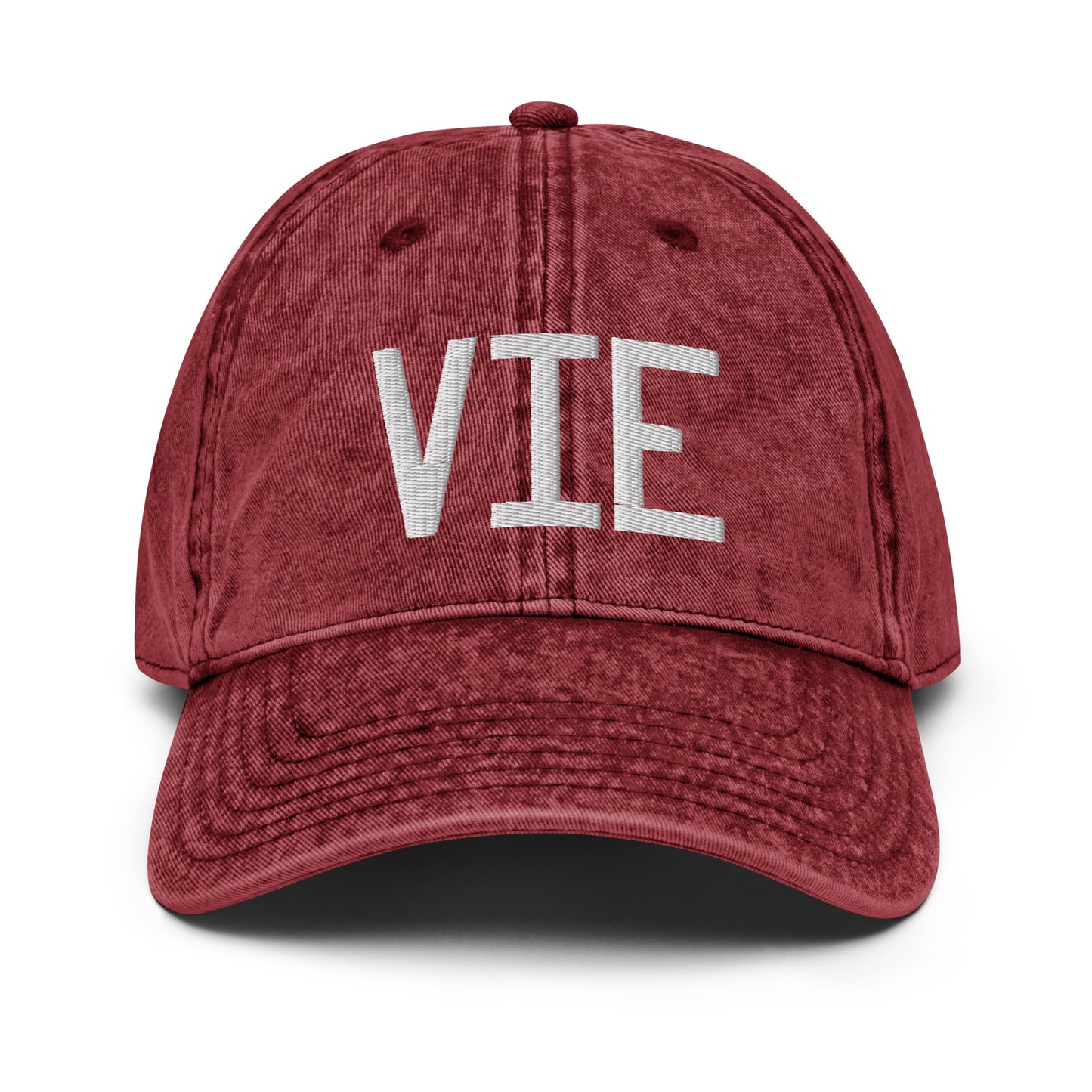 Airport Code Twill Cap - White • VIE Vienna • YHM Designs - Image 19