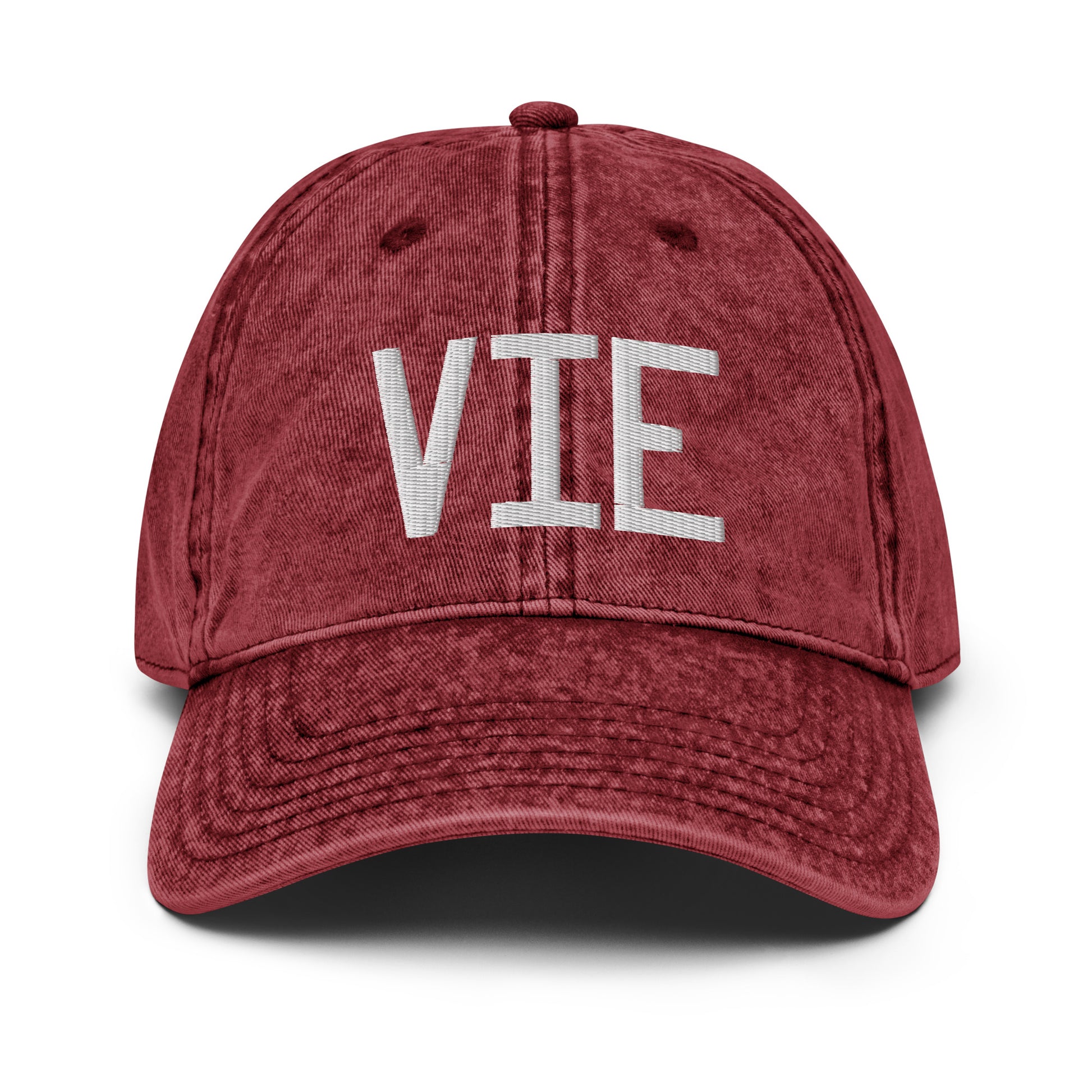 Airport Code Twill Cap - White • VIE Vienna • YHM Designs - Image 19