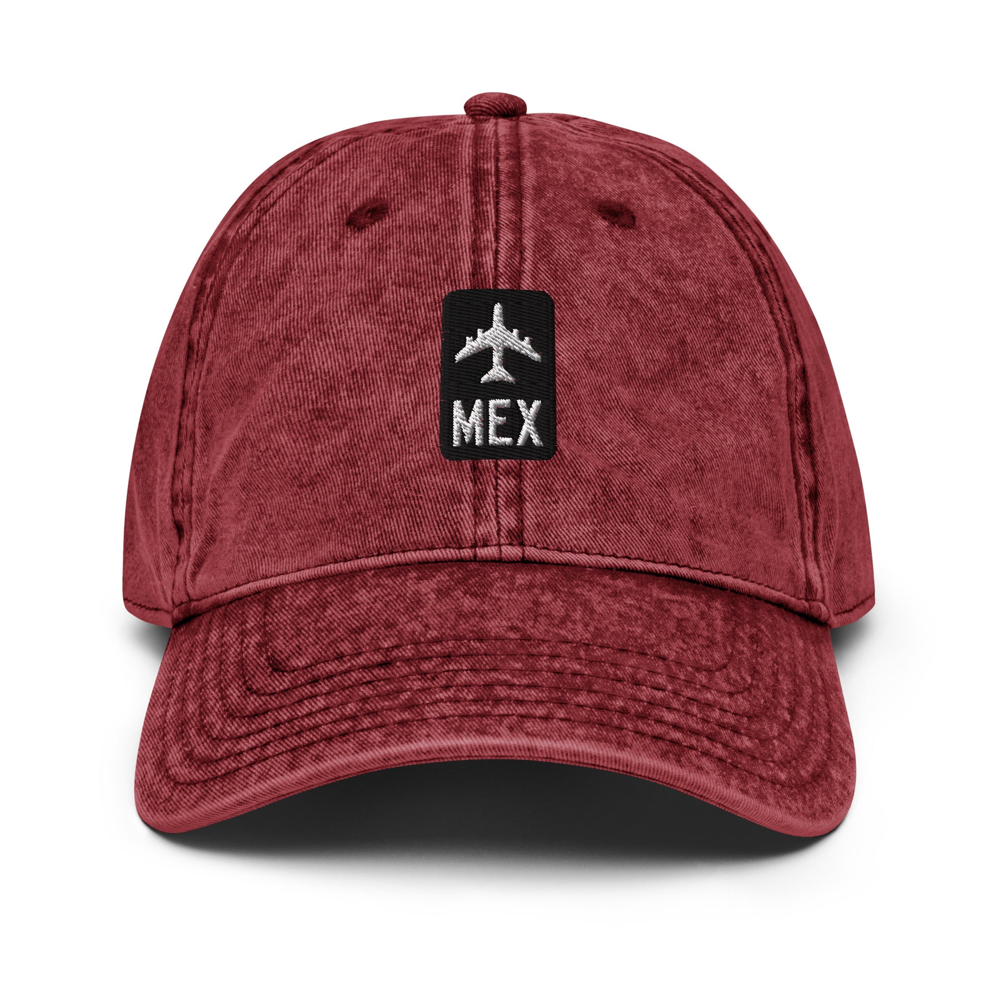 Jetliner Vintage Cotton Twill Baseball Cap • Black/White • MEX Mexico City • YHM Designs - Image 14