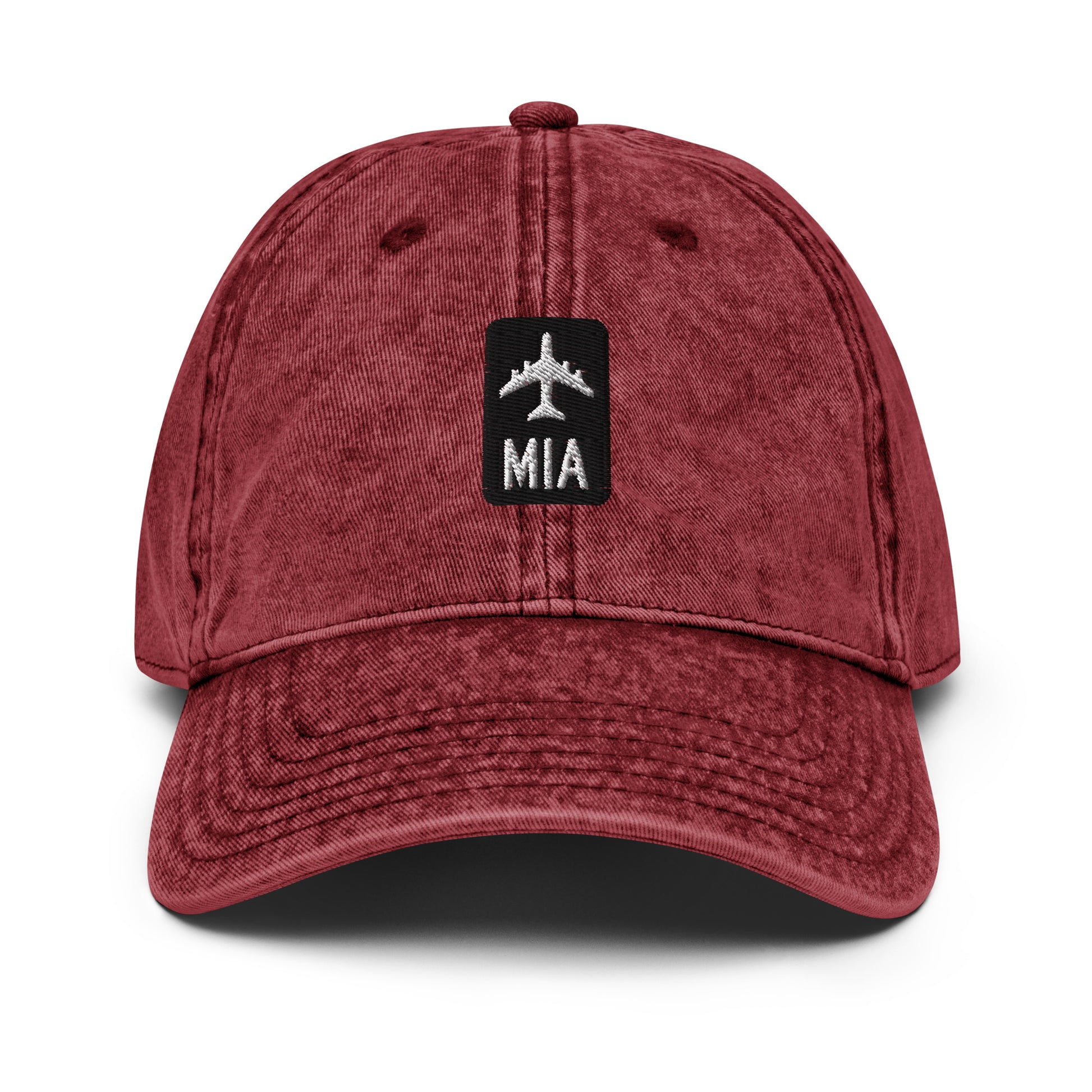Jetliner Vintage Cotton Twill Baseball Cap • Black/White • MIA Miami • YHM Designs - Image 14