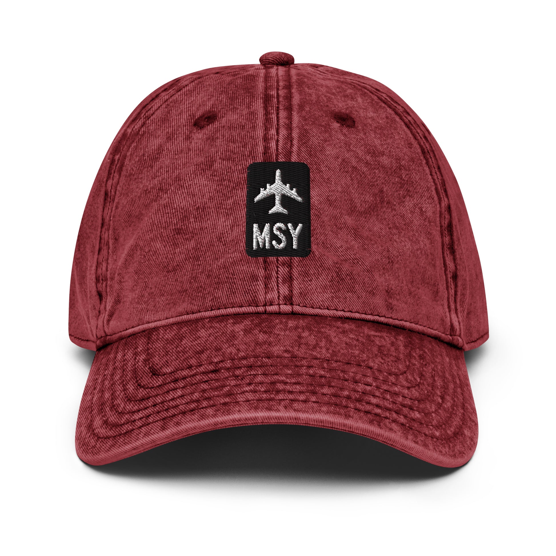 Jetliner Vintage Cotton Twill Baseball Cap • Black/White • MSY New Orleans • YHM Designs - Image 14