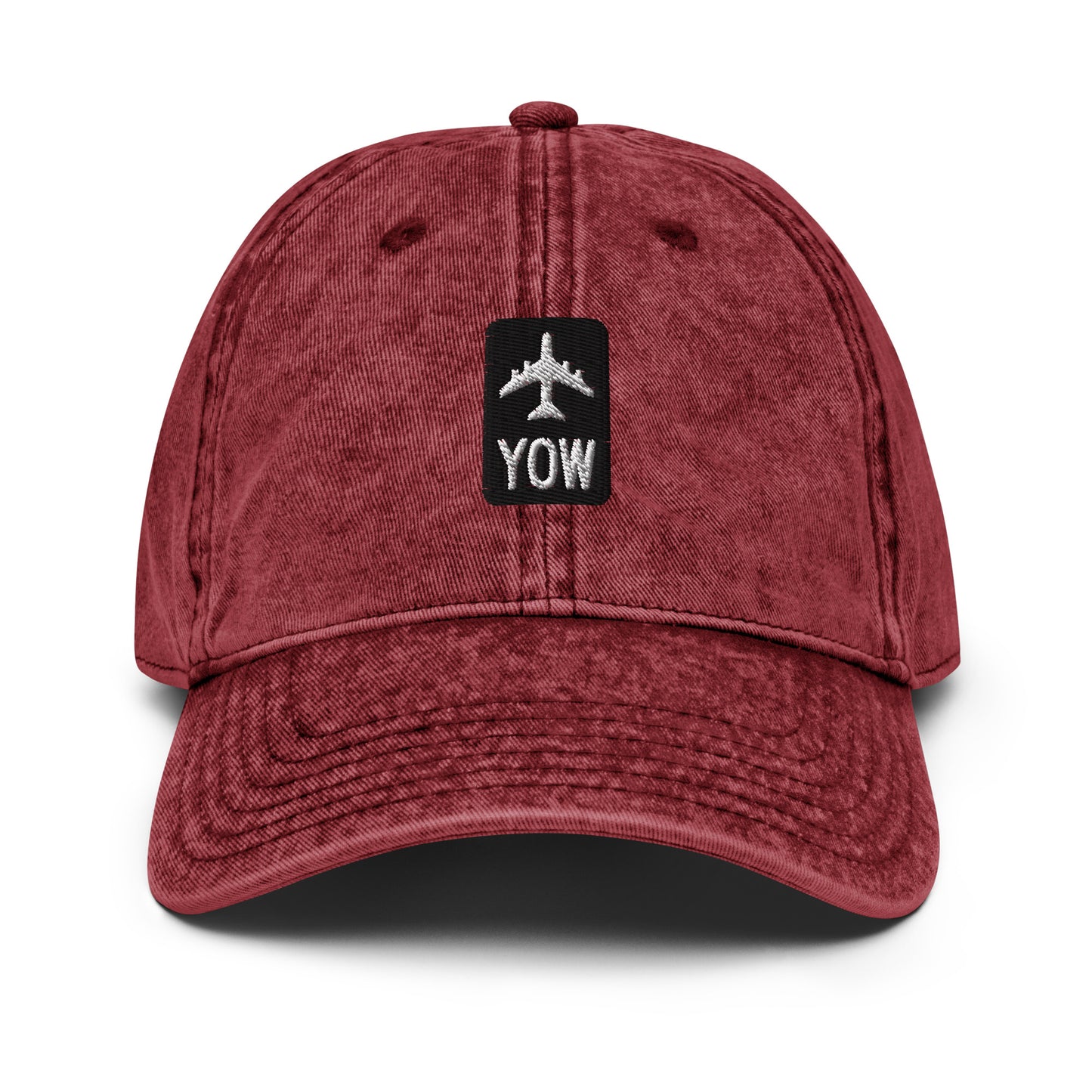Jetliner Vintage Cotton Twill Baseball Cap • Black/White • YOW Ottawa • YHM Designs - Image 14