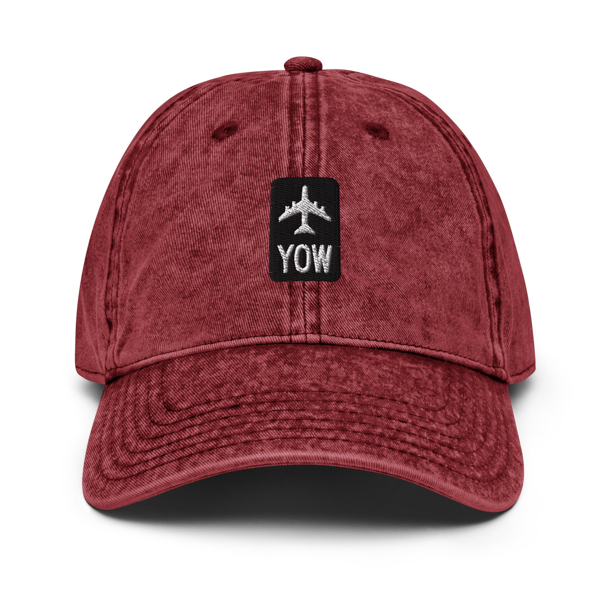 Jetliner Vintage Cotton Twill Baseball Cap • Black/White • YOW Ottawa • YHM Designs - Image 14